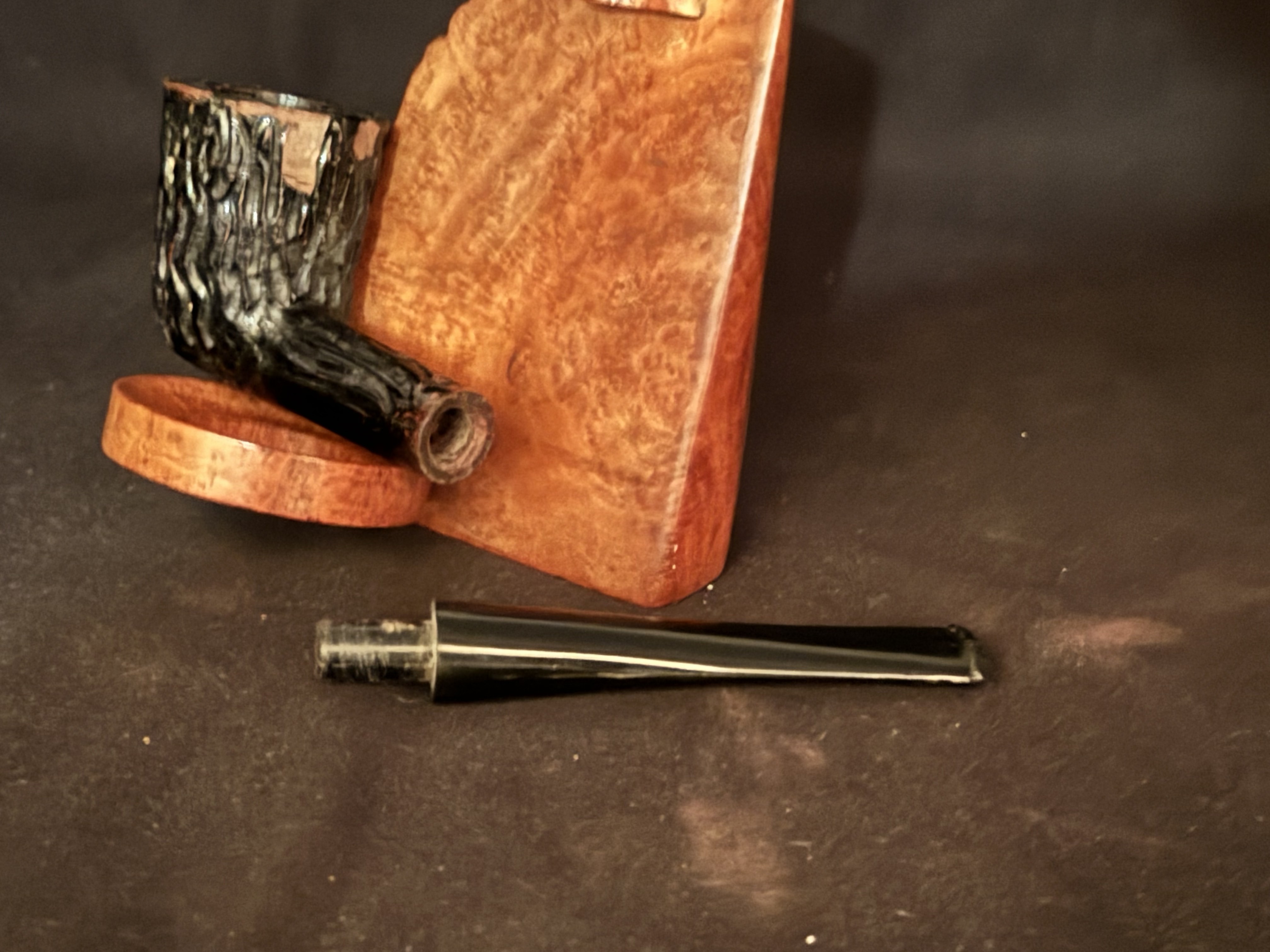 Straight Dublin Rustic Briar Estate Pipe - Stamped BRISTOL, Vulcanite Fishtail Stem 5
