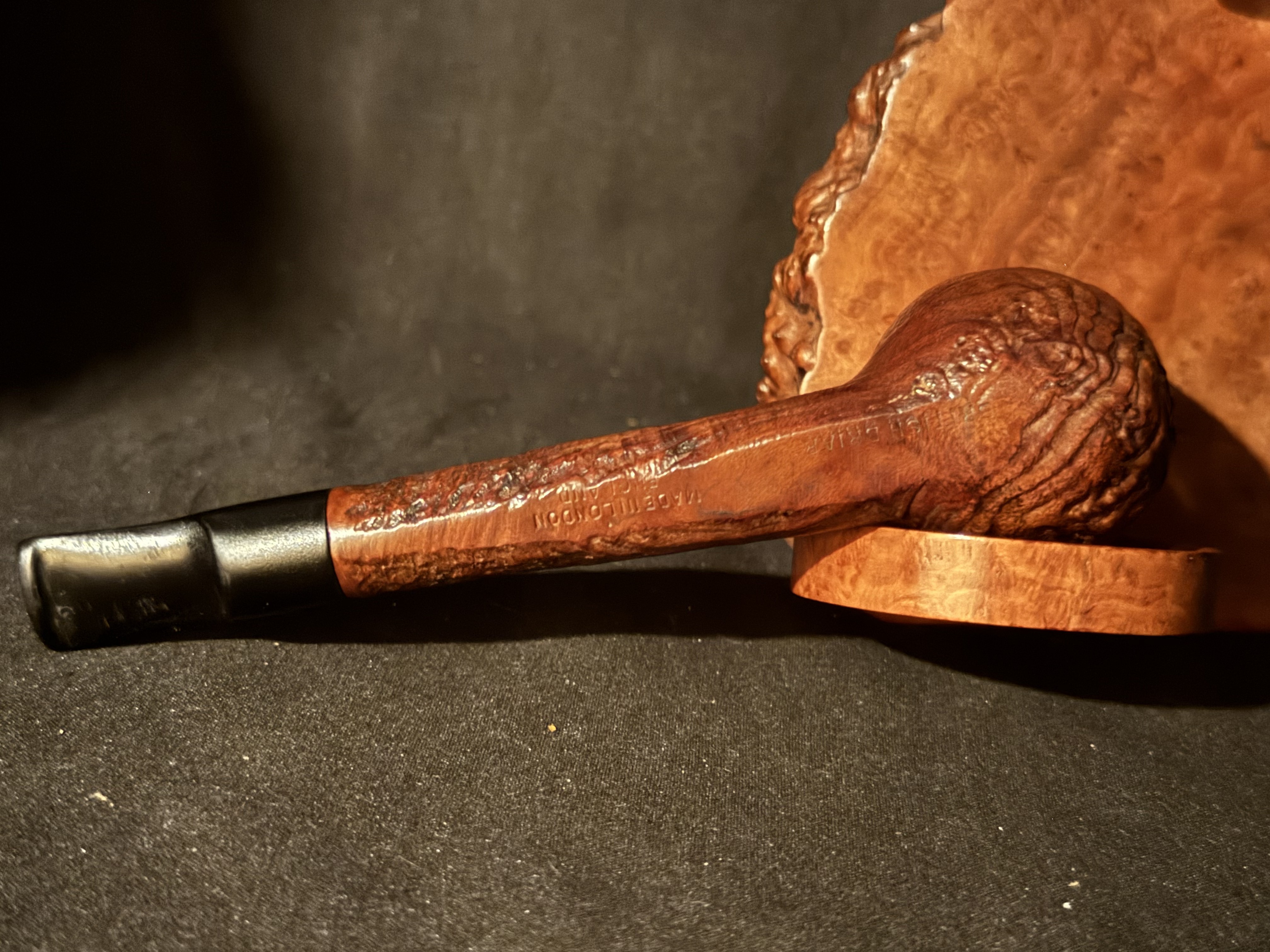 British Briar, Made in London (Peterson Sub Brand or Old Version) Tan Sandblast Short Lovat Estate Pipe, 1895-1970 6