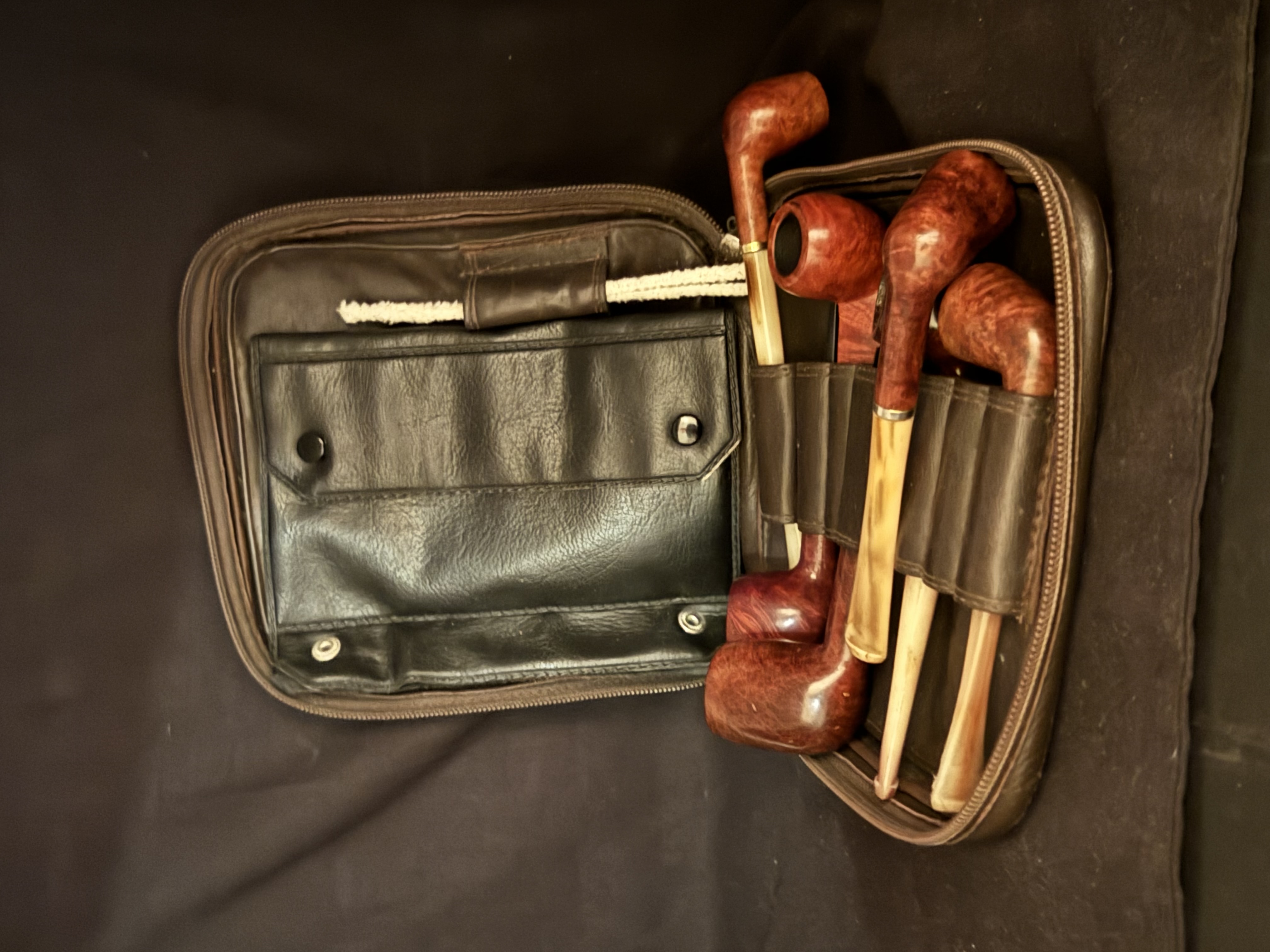 German Leather 7-Pipe Tobacco Accessory Bag 2