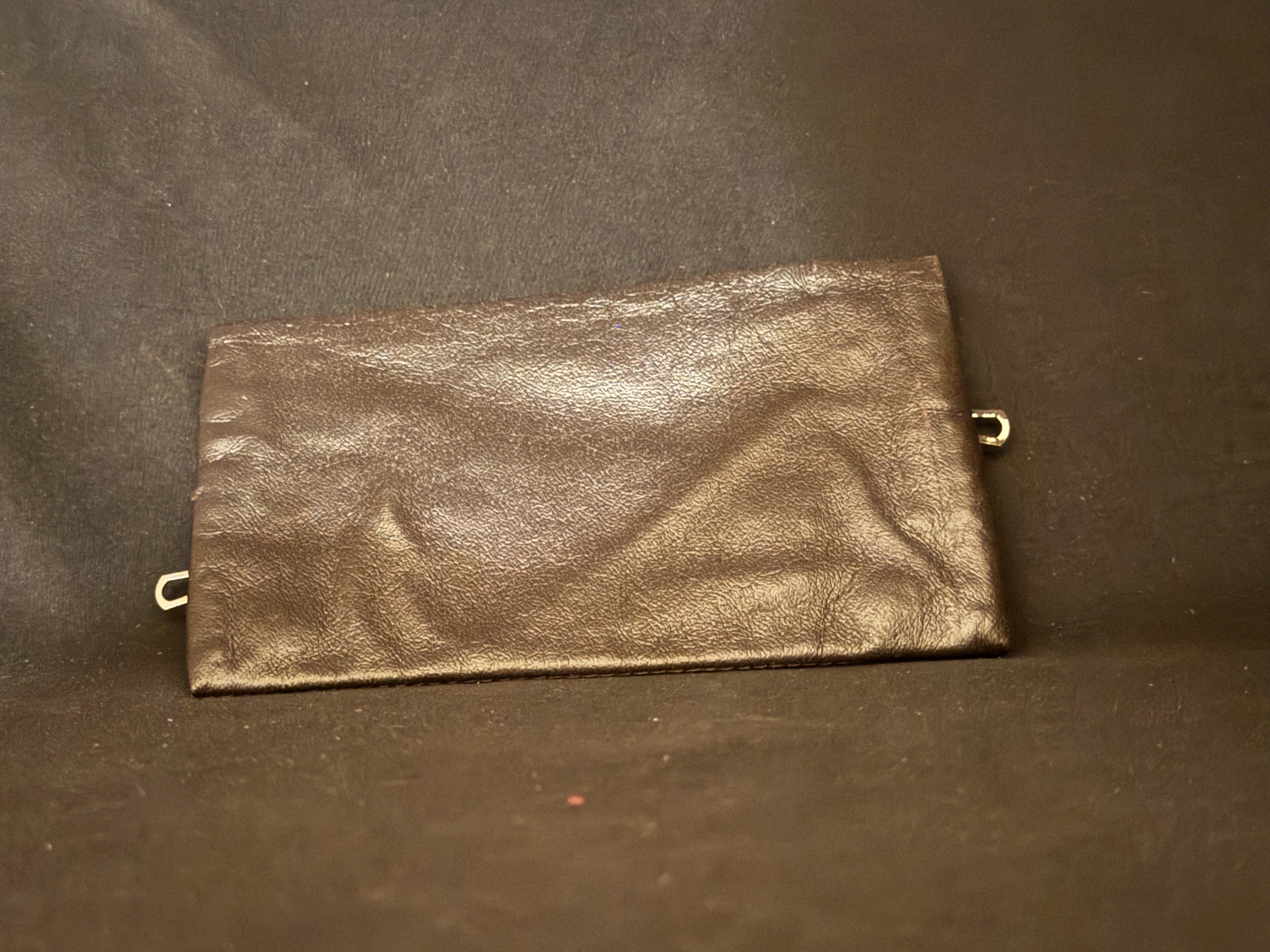 Soft Brown Leather Tobacco Pouch with One Large Tobacco Pocket and Two Zipper Pockets for Accessories 2