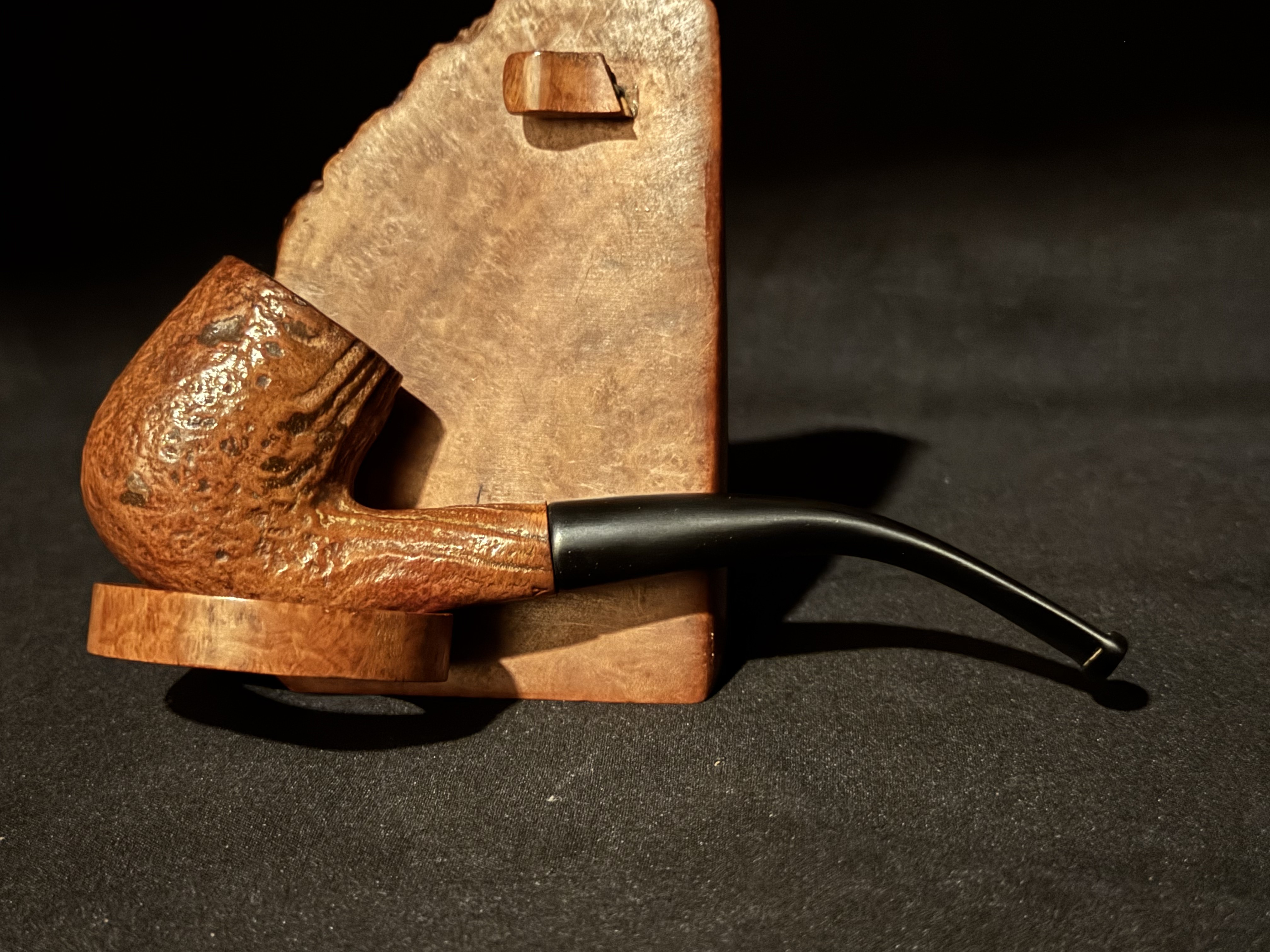 Bruyere Garantie Sandblast Bent Billiard Vulcanite Estate Pipe 3