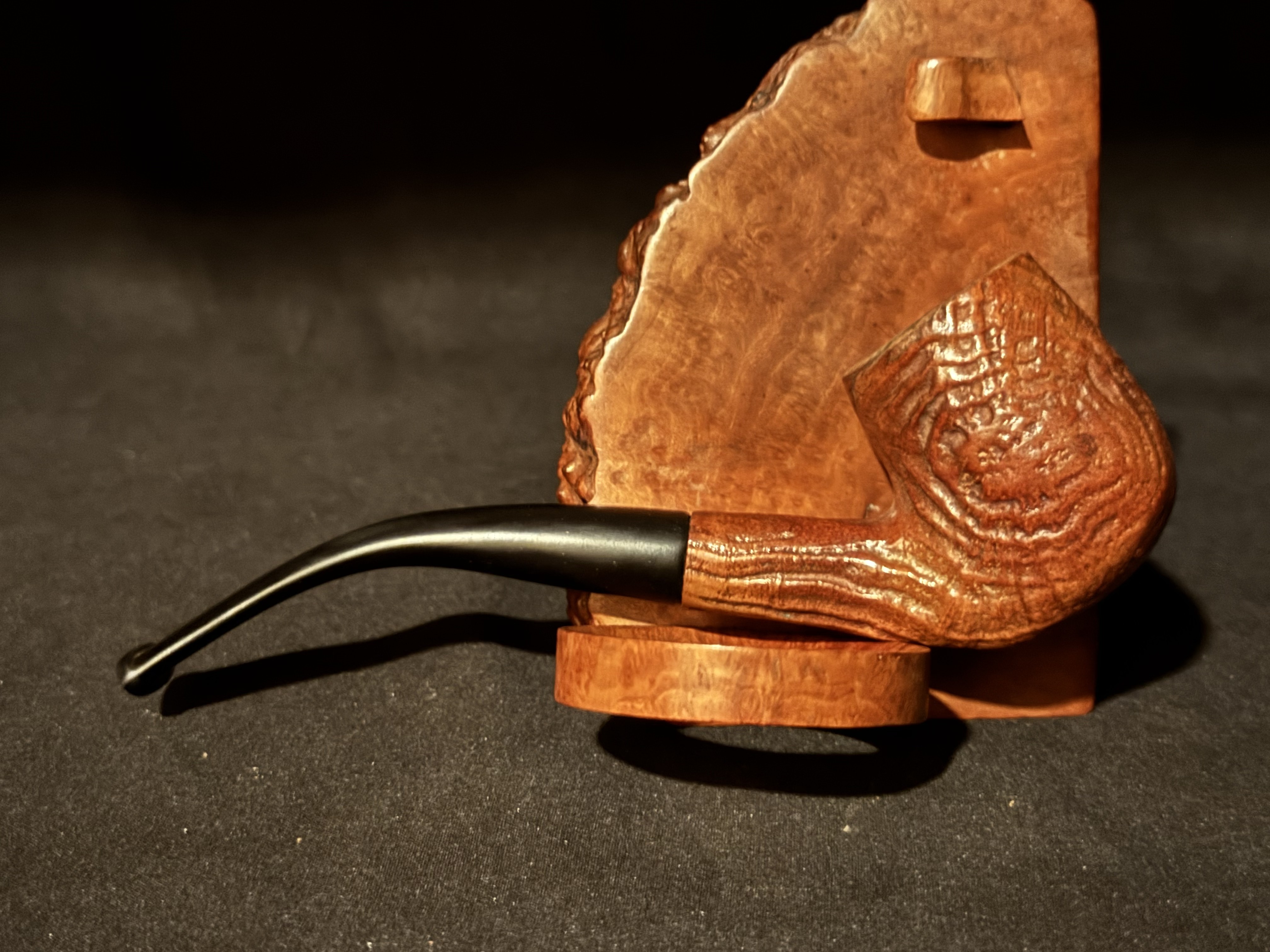 Bruyere Garantie Sandblast Bent Billiard Vulcanite Estate Pipe 4