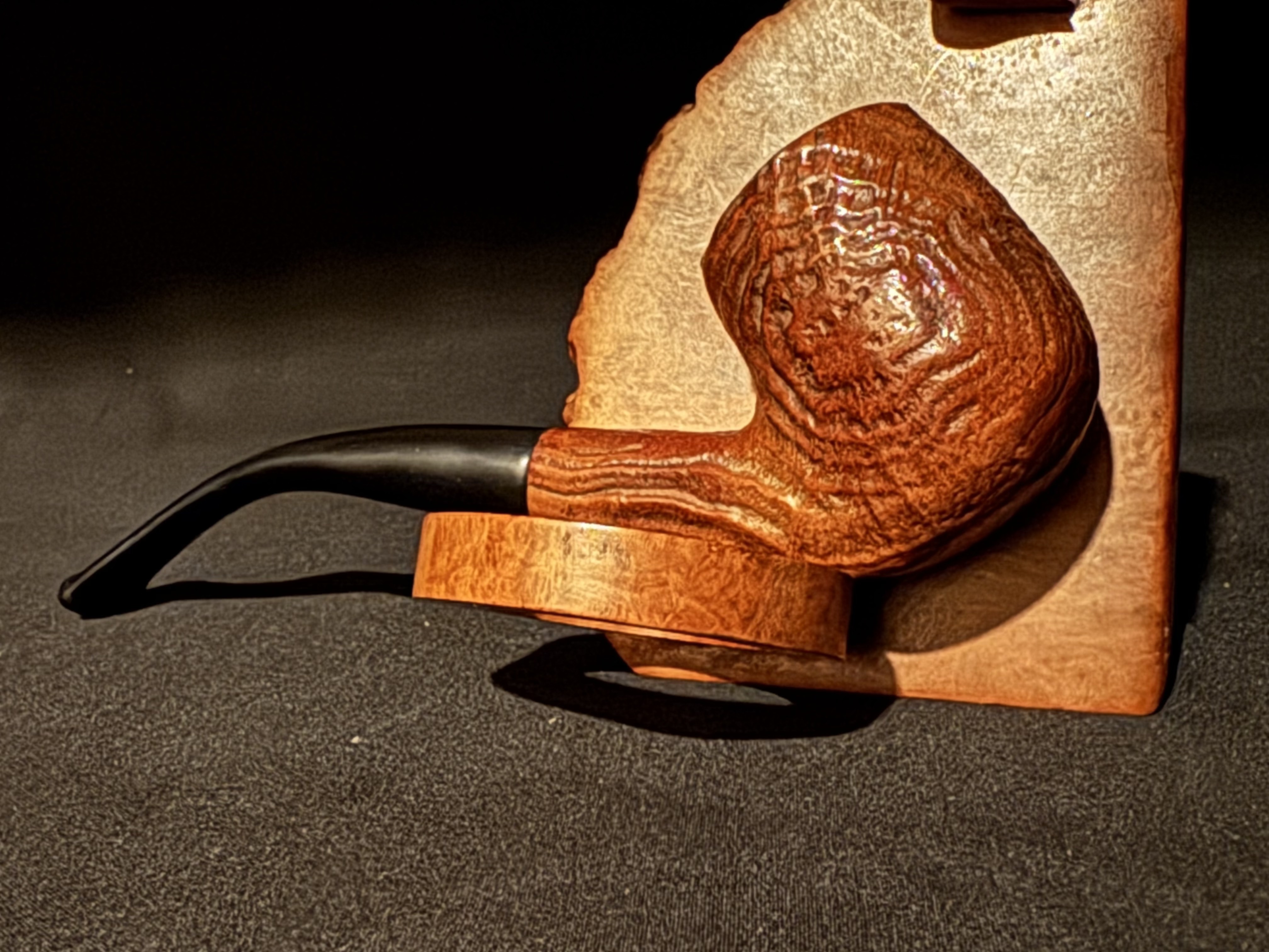 Bruyere Garantie Sandblast Bent Billiard Vulcanite Estate Pipe 7