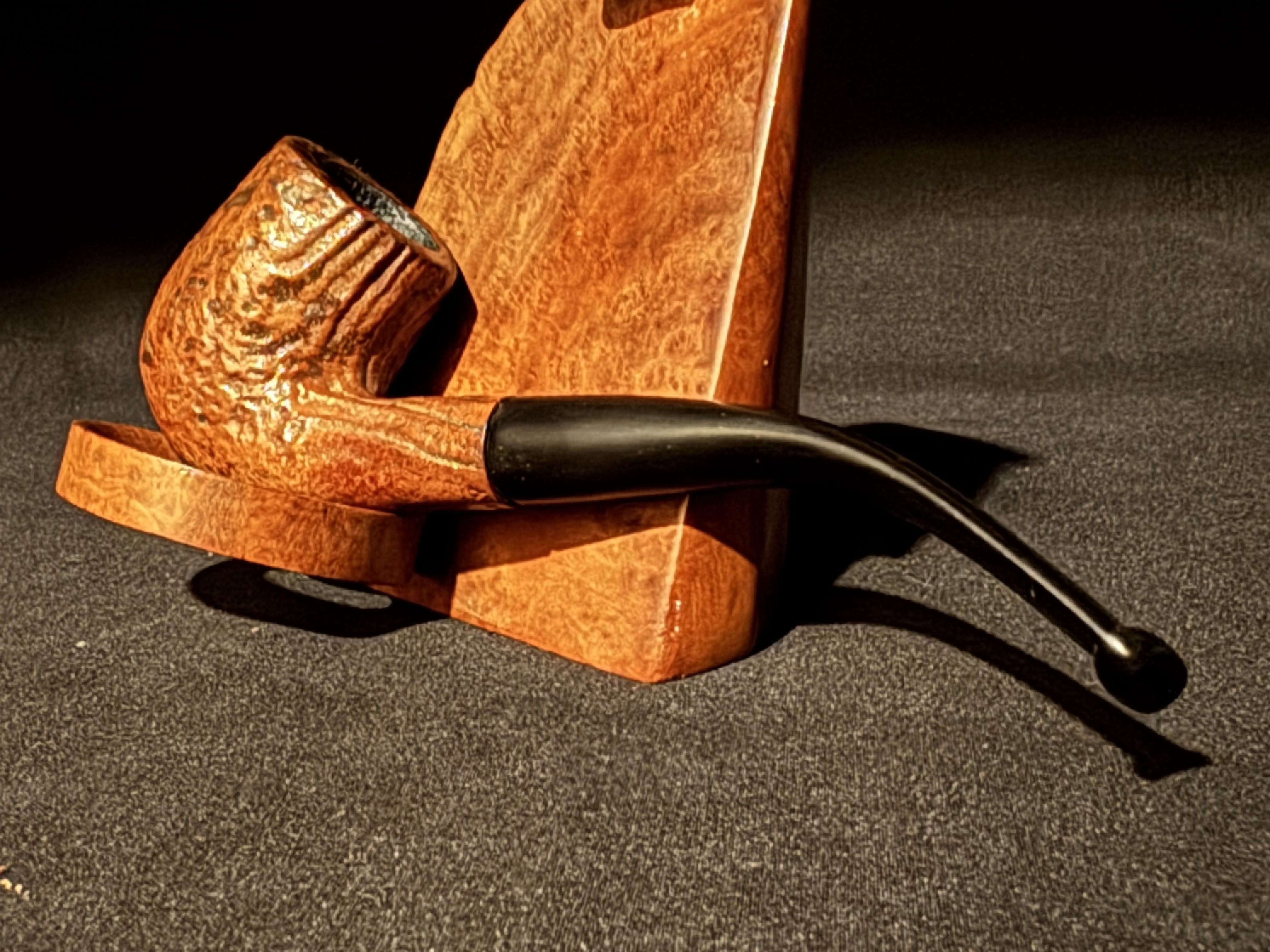 Bruyere Garantie Sandblast Bent Billiard Vulcanite Estate Pipe 8