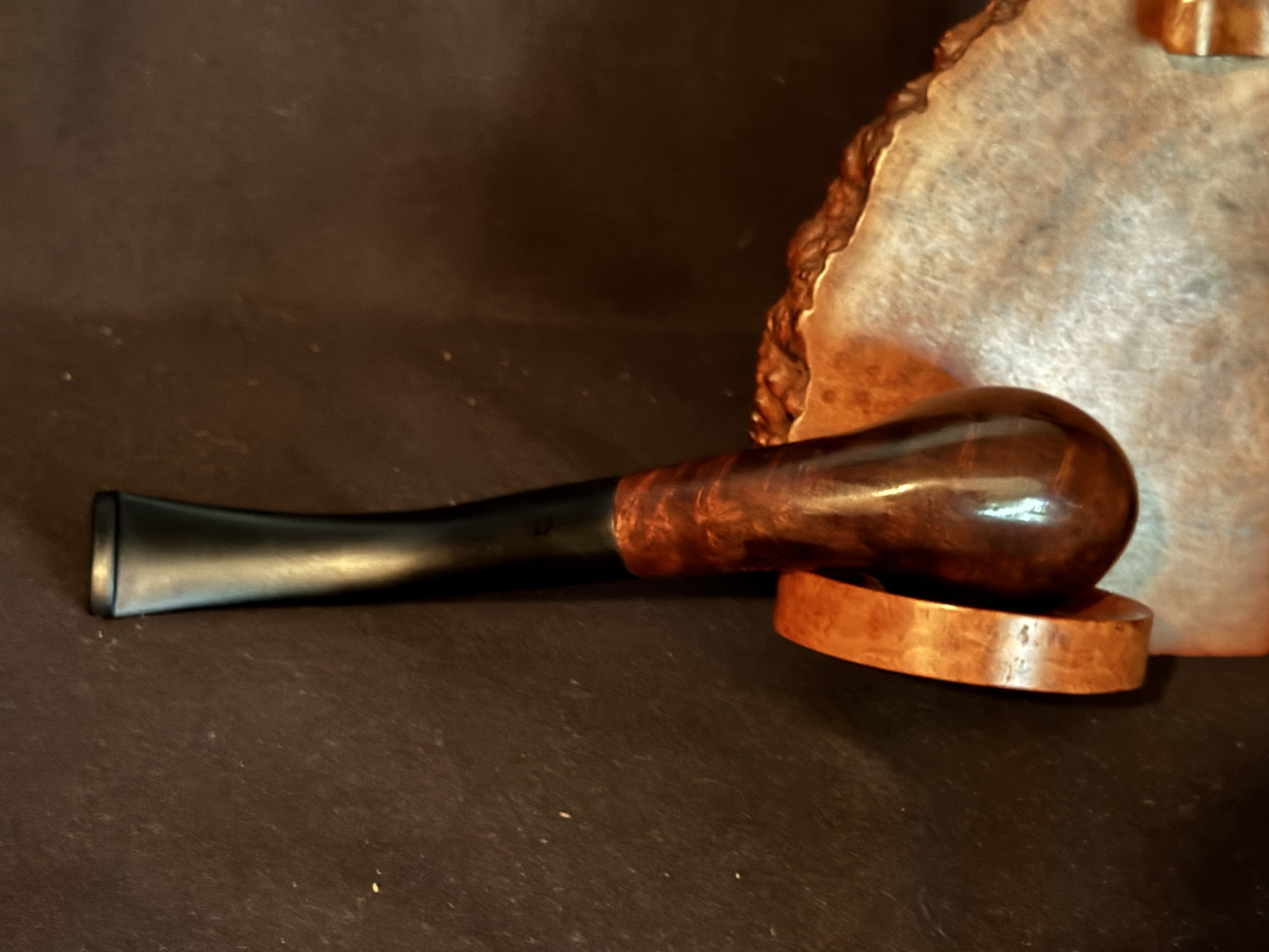 Bruyere Garantie Smooth Bent Oval Bowl Briar Estate Pipe with Vulcanite Fishtail Stem, Unsmoked 5