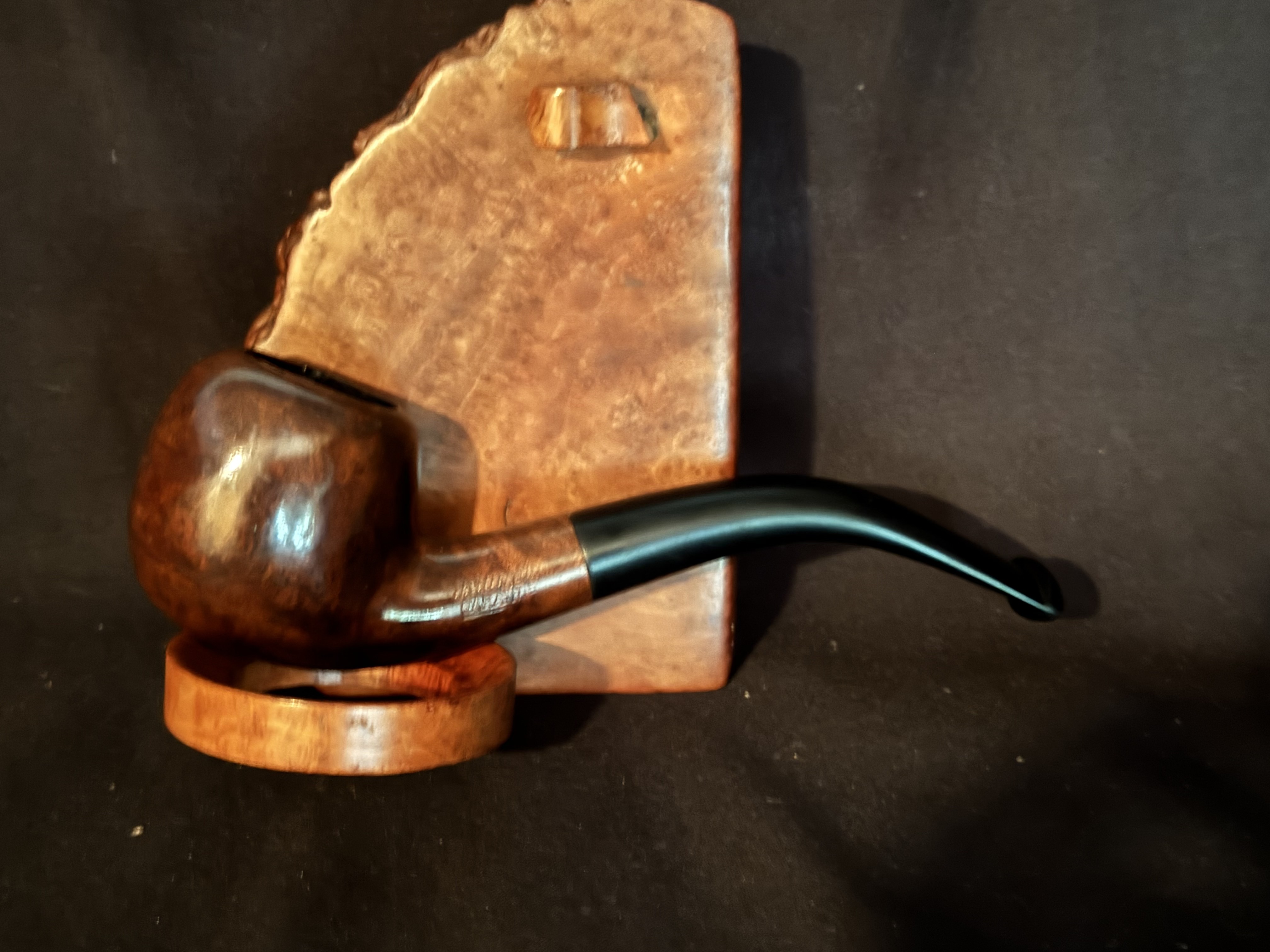 Bruyere Garantie Smooth Bent Oval Bowl Briar Estate Pipe with Vulcanite Fishtail Stem, Unsmoked 9