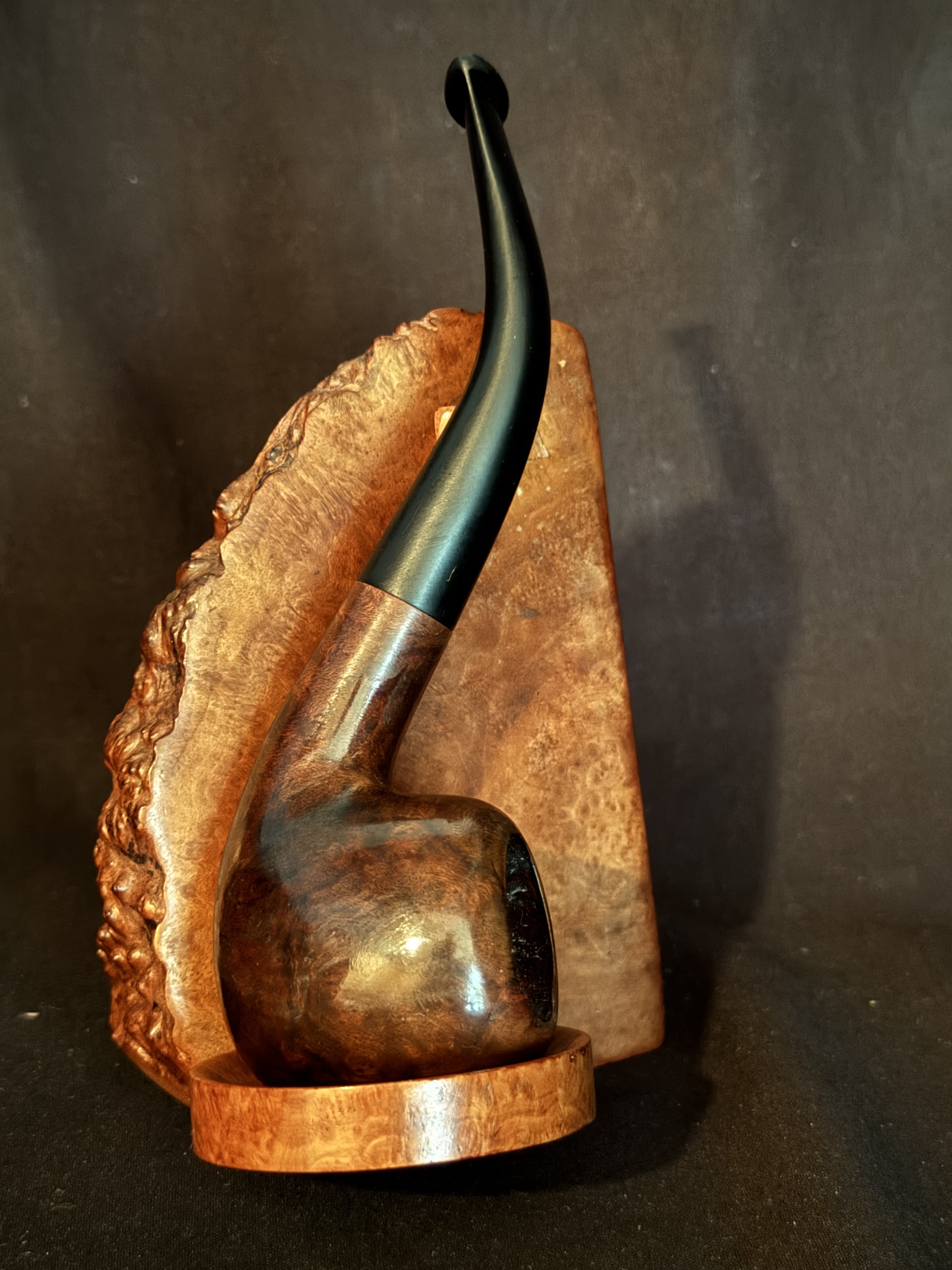 Bruyere Garantie Smooth Bent Oval Bowl Briar Estate Pipe with Vulcanite Fishtail Stem, Unsmoked 15
