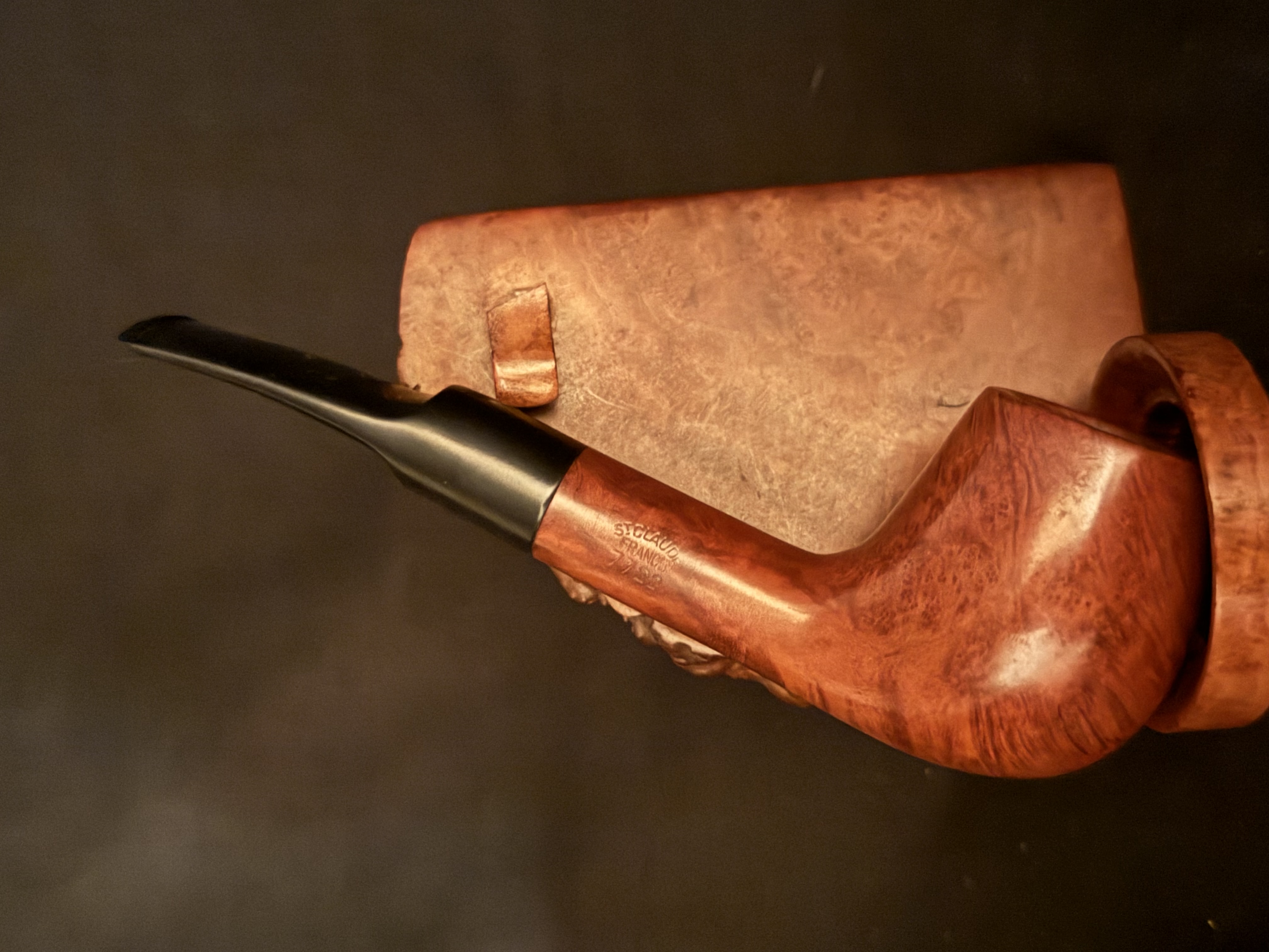 Butz Choquin Pallas Extra St Claude France 7722 Straight Pocket Billiard Acrylic Saddle Stem Fishtail Mouthpiece Estate Pipe 4