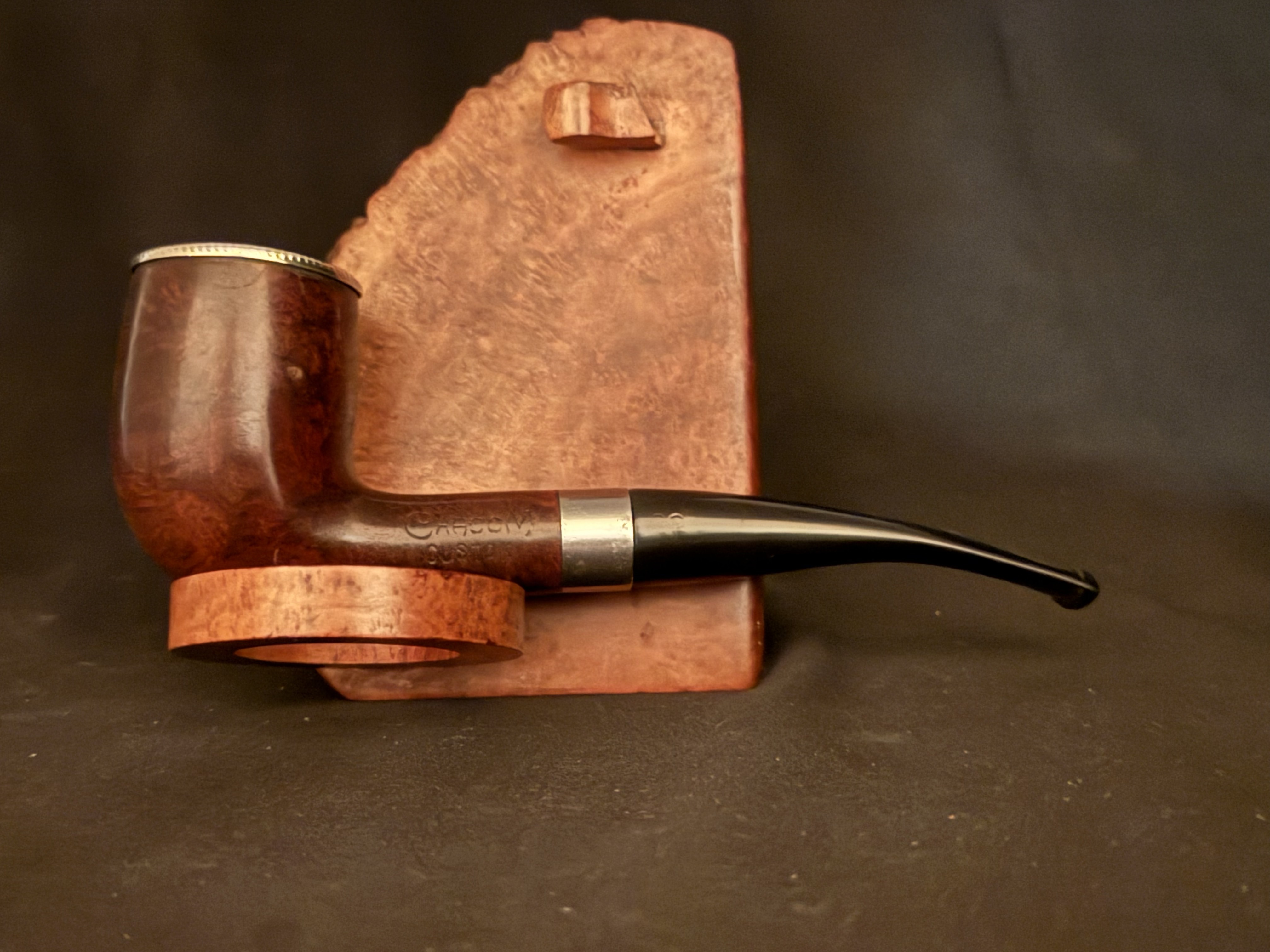 Chacom Custom 913 Billiard Pipe, Silver Rim Cap, Fishtail Bit, Box and Sleeve 5