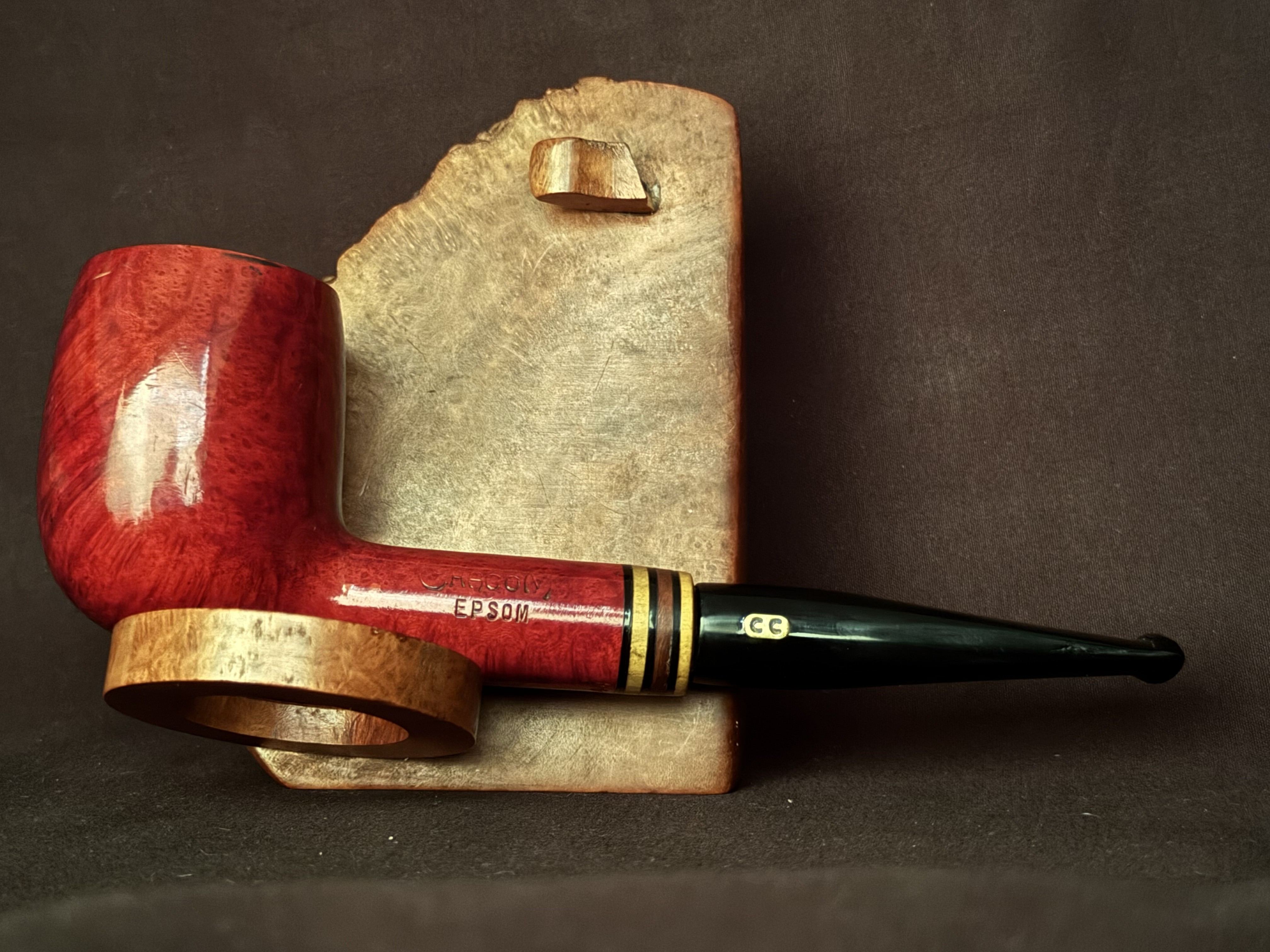 Chacom Epsom 944 Reddish Smooth Straight Billiard Estate Pipe - Acrylic Army Mount, 9mm Filter 9