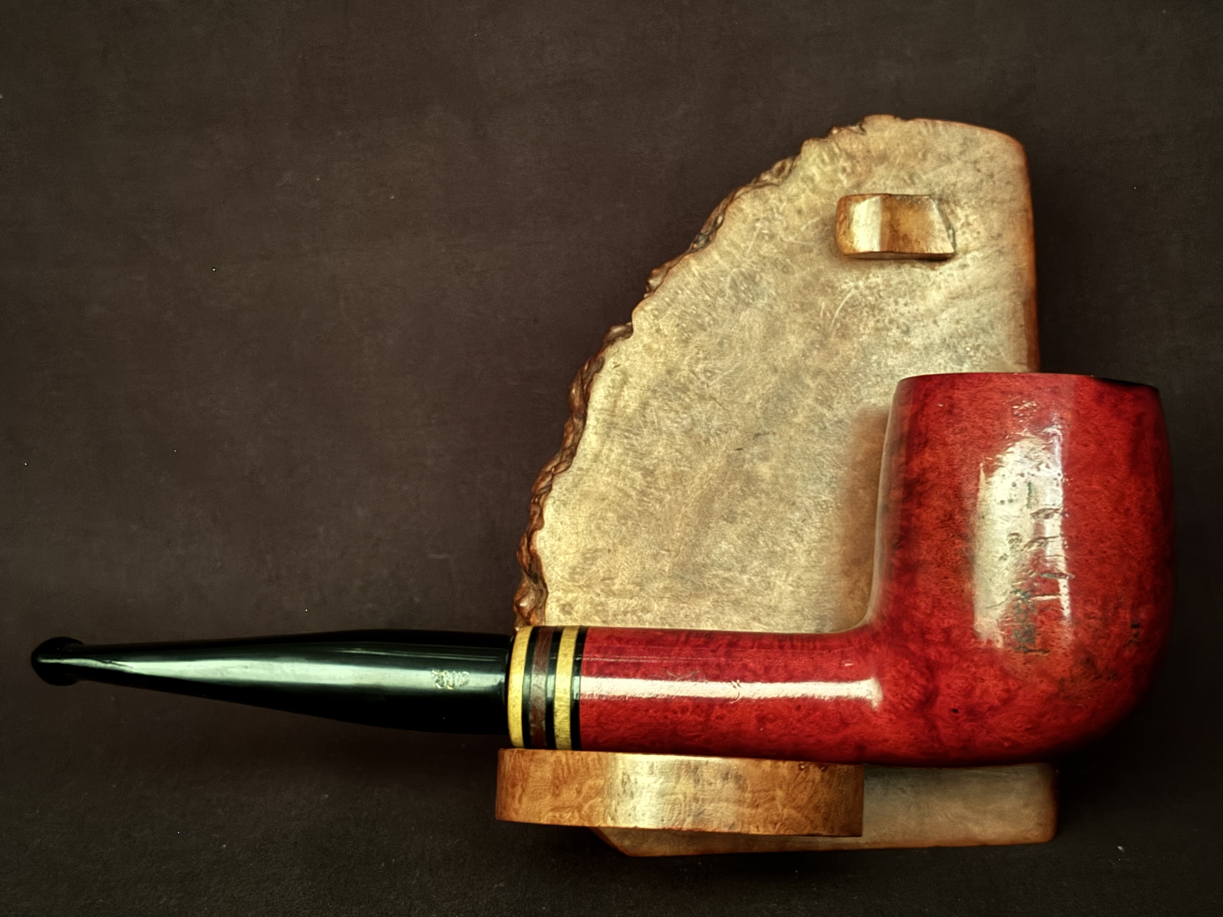 Chacom Epsom 944 Reddish Smooth Straight Billiard Estate Pipe - Acrylic Army Mount, 9mm Filter 4