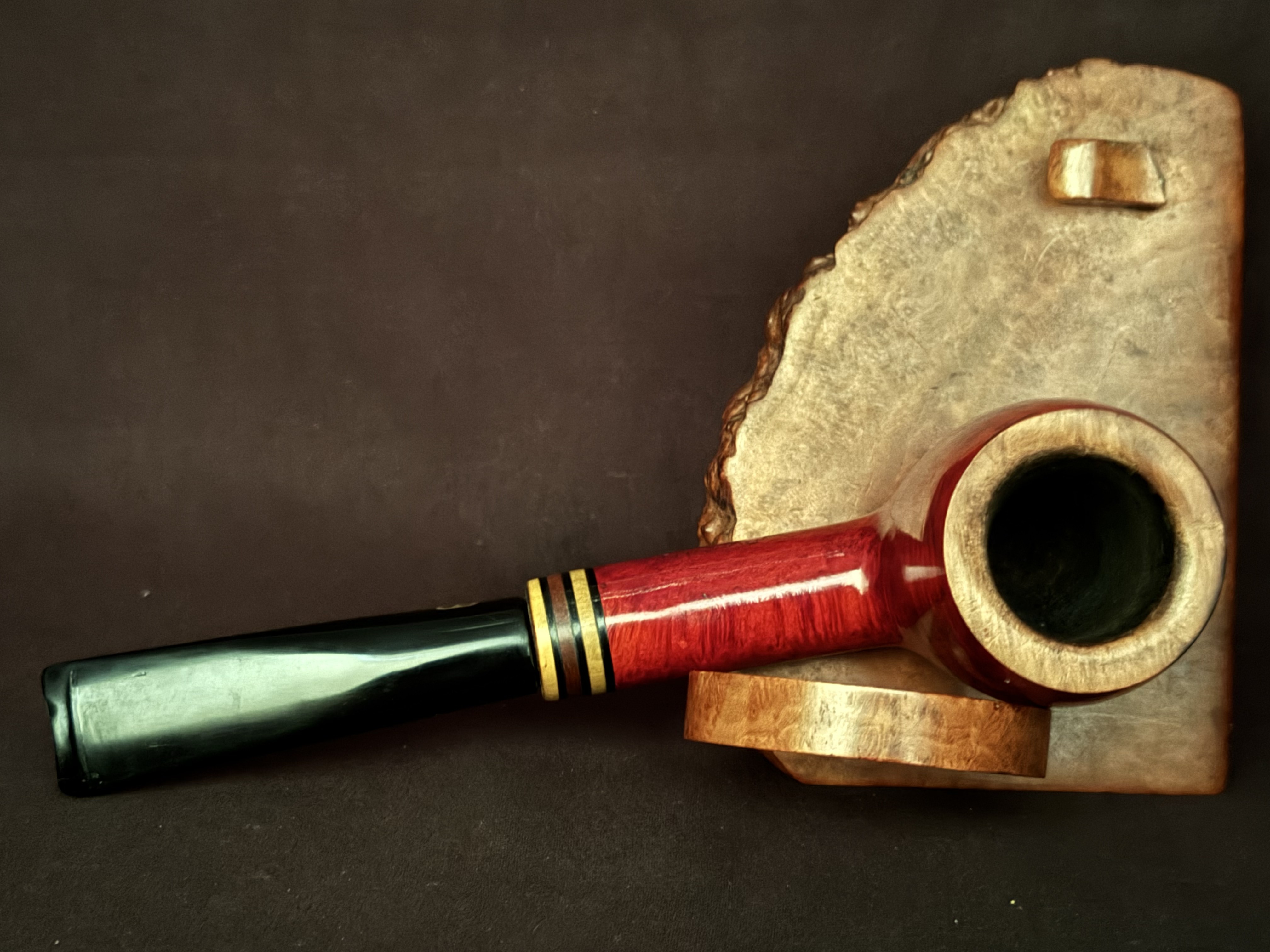Chacom Epsom 944 Reddish Smooth Straight Billiard Estate Pipe - Acrylic Army Mount, 9mm Filter 5
