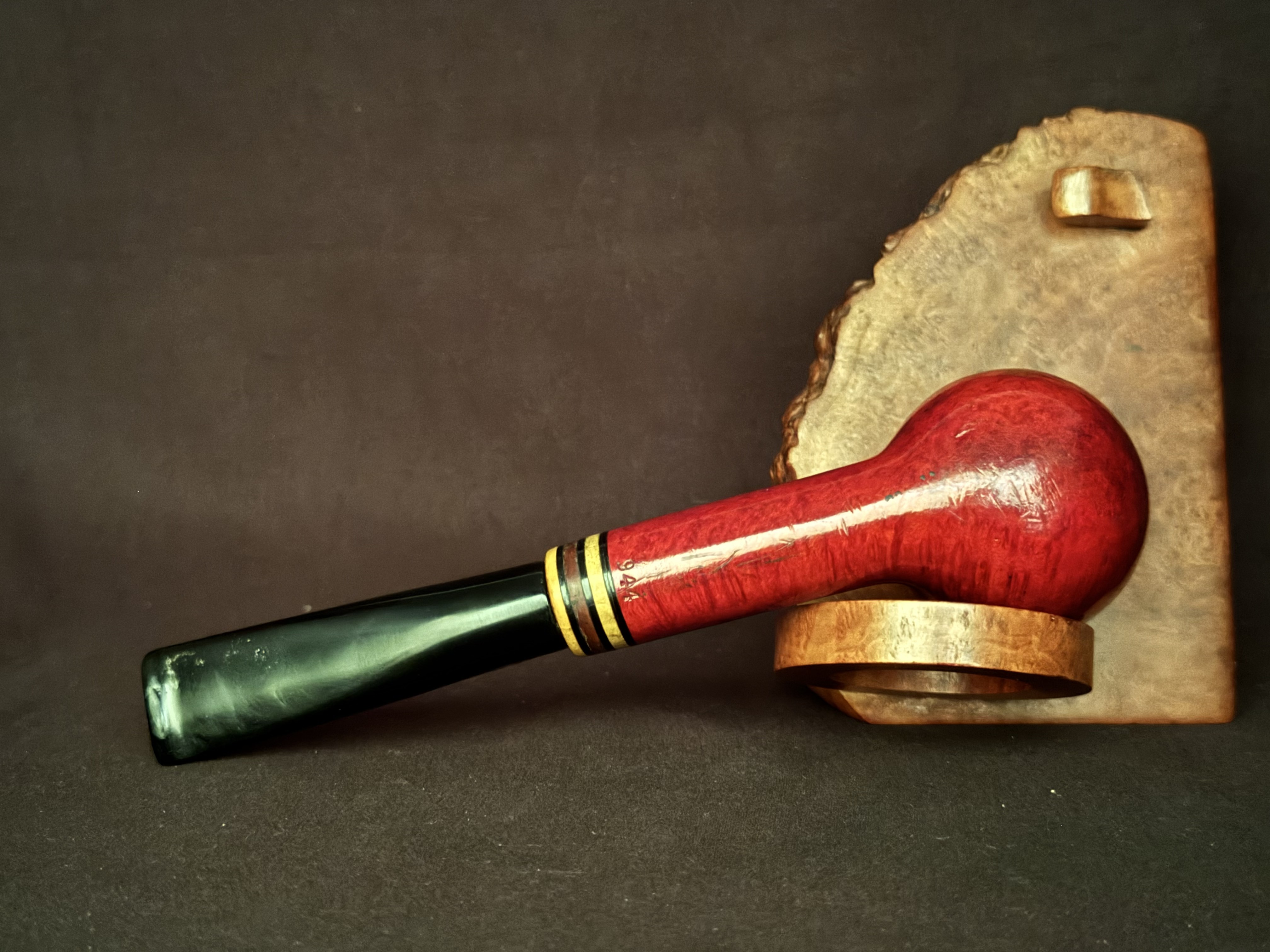Chacom Epsom 944 Reddish Smooth Straight Billiard Estate Pipe - Acrylic Army Mount, 9mm Filter 6
