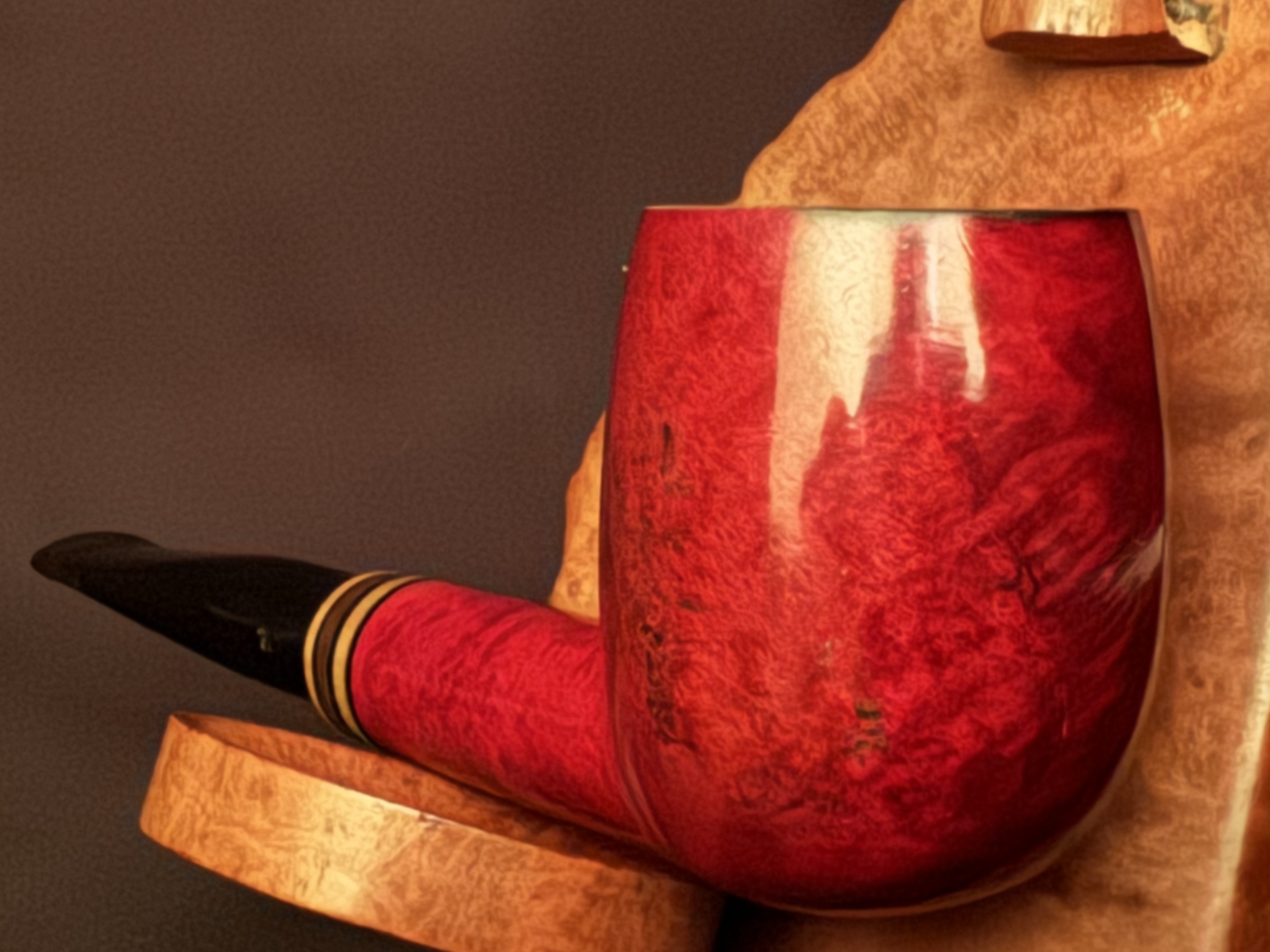 Chacom Epsom 944 Reddish Smooth Straight Billiard Estate Pipe - Acrylic Army Mount, 9mm Filter 10