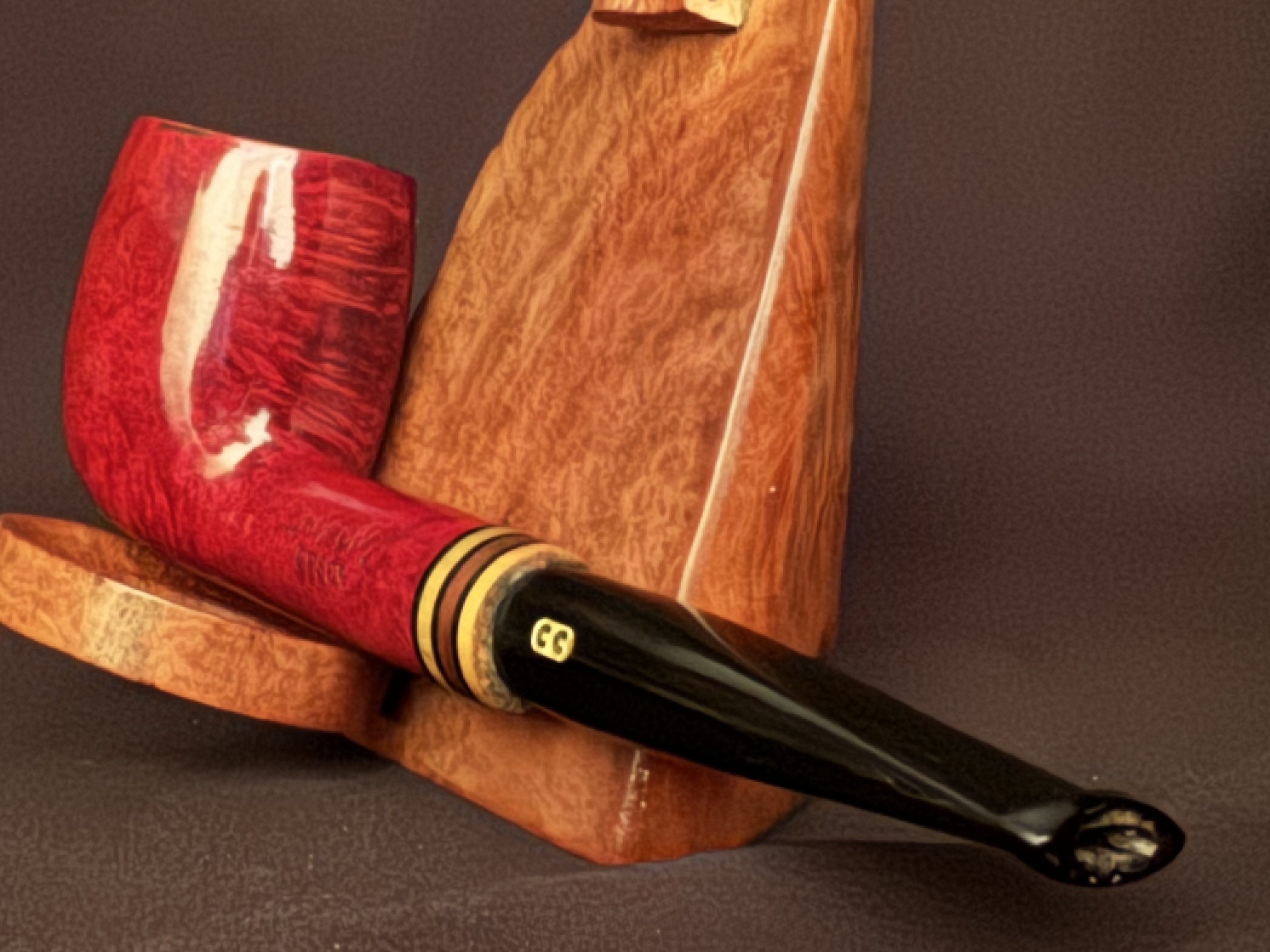 Chacom Epsom 944 Reddish Smooth Straight Billiard Estate Pipe - Acrylic Army Mount, 9mm Filter 11