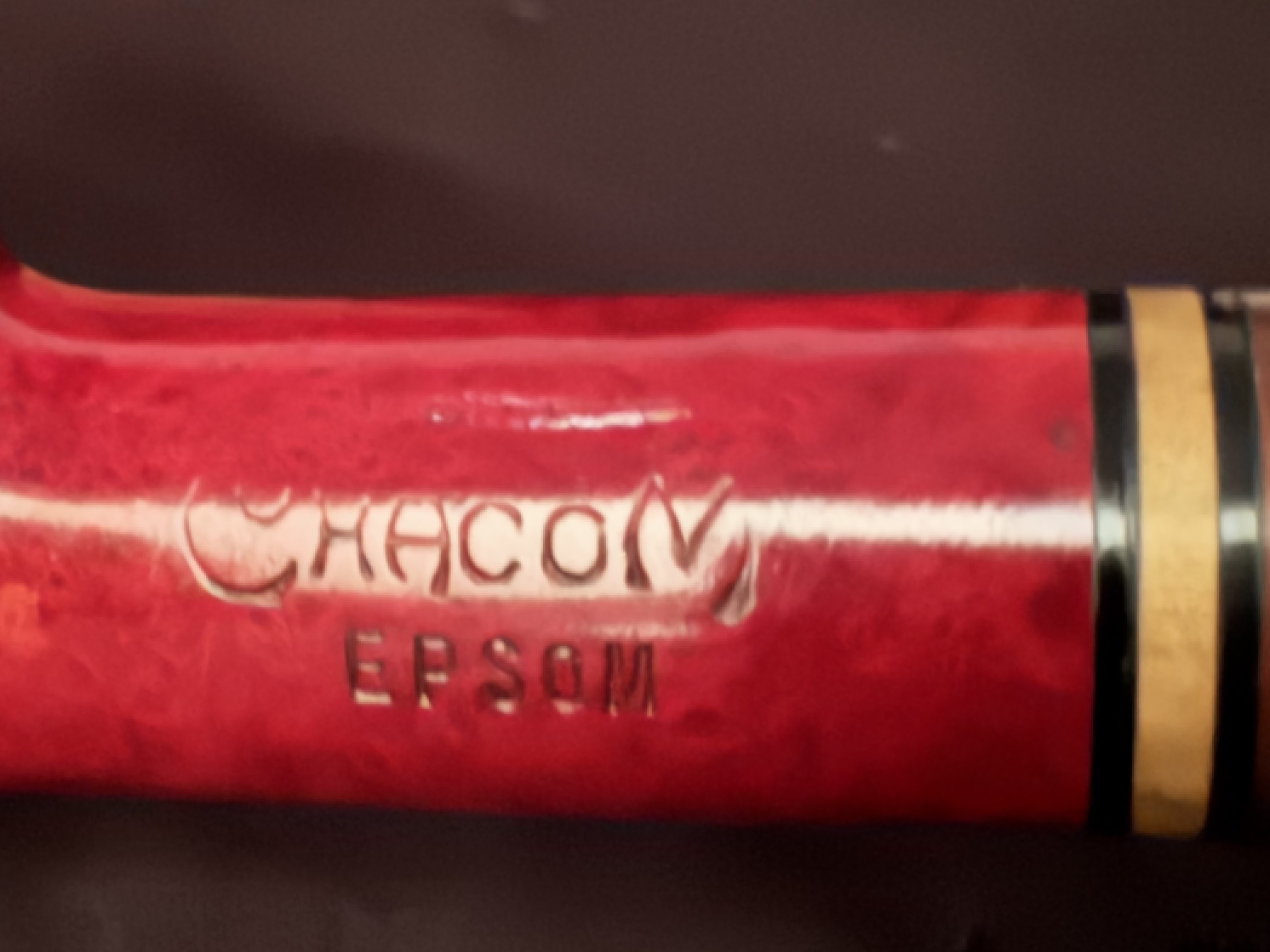 Chacom Epsom 944 Reddish Smooth Straight Billiard Estate Pipe - Acrylic Army Mount, 9mm Filter 15