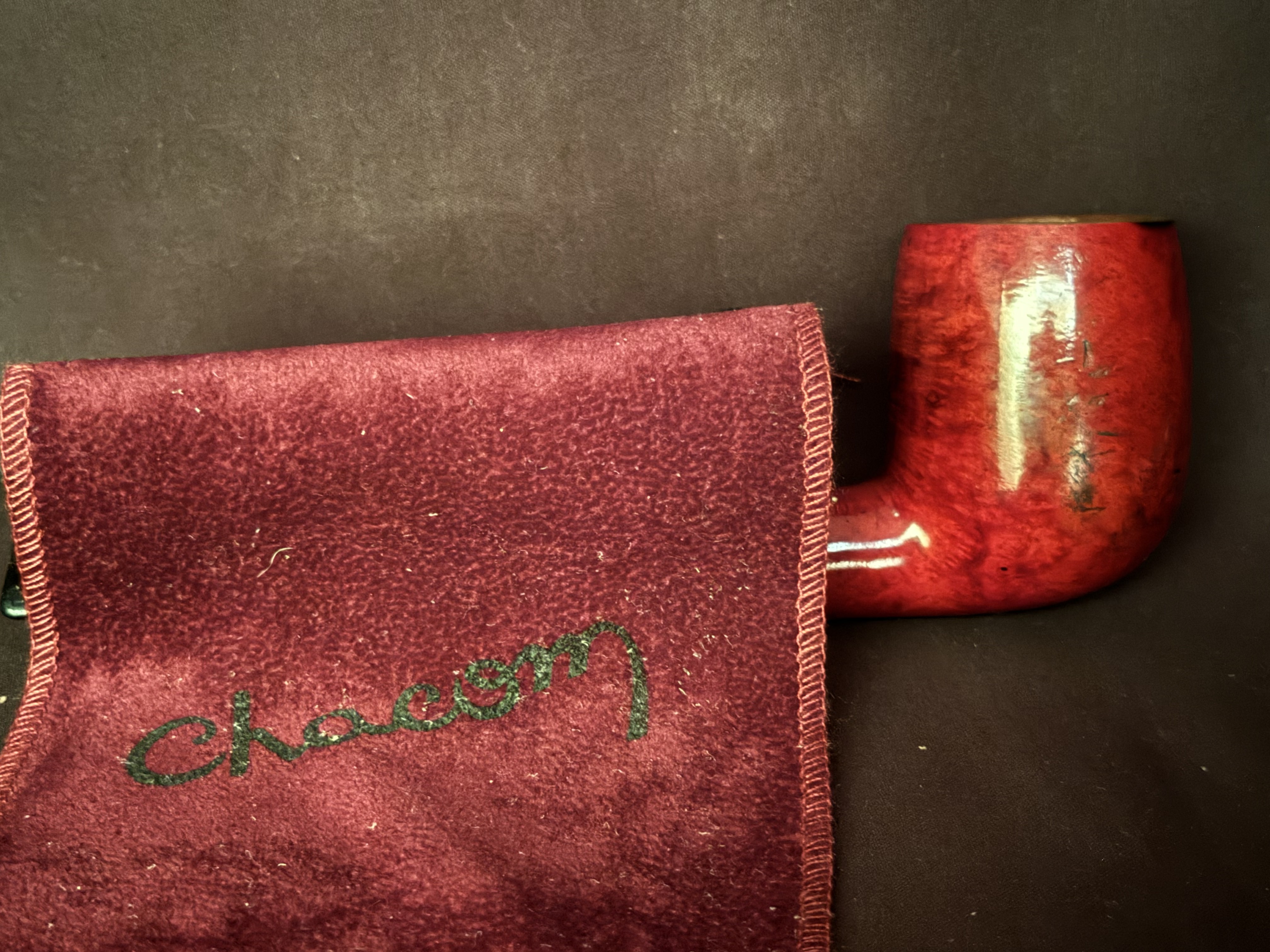 Chacom Epsom 944 Reddish Smooth Straight Billiard Estate Pipe - Acrylic Army Mount, 9mm Filter 8