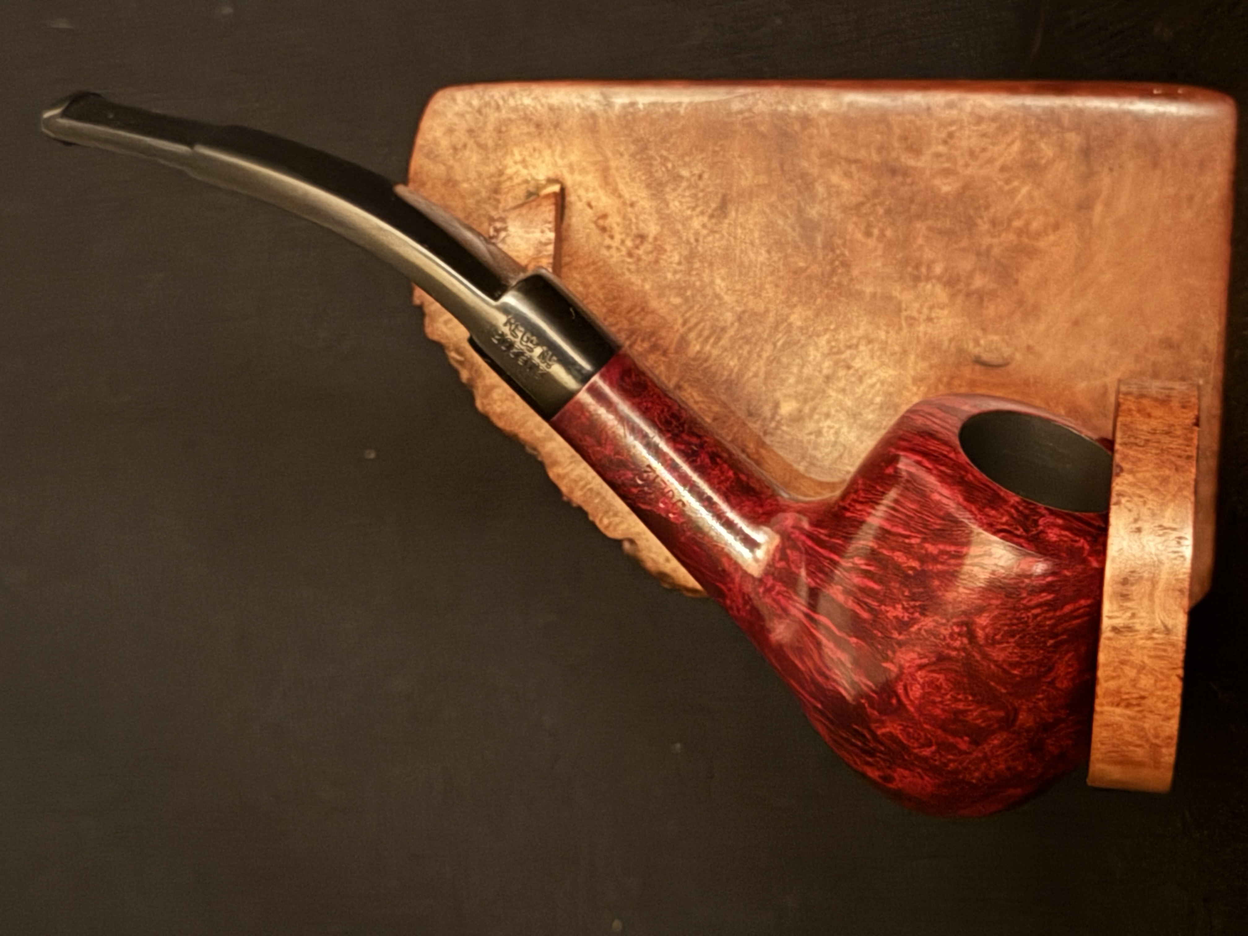 Charatan's Make London England Belvedere 317DC/ Unsmoked Bent Acorn Vulcanite Saddle Stem Estate Pipe 2