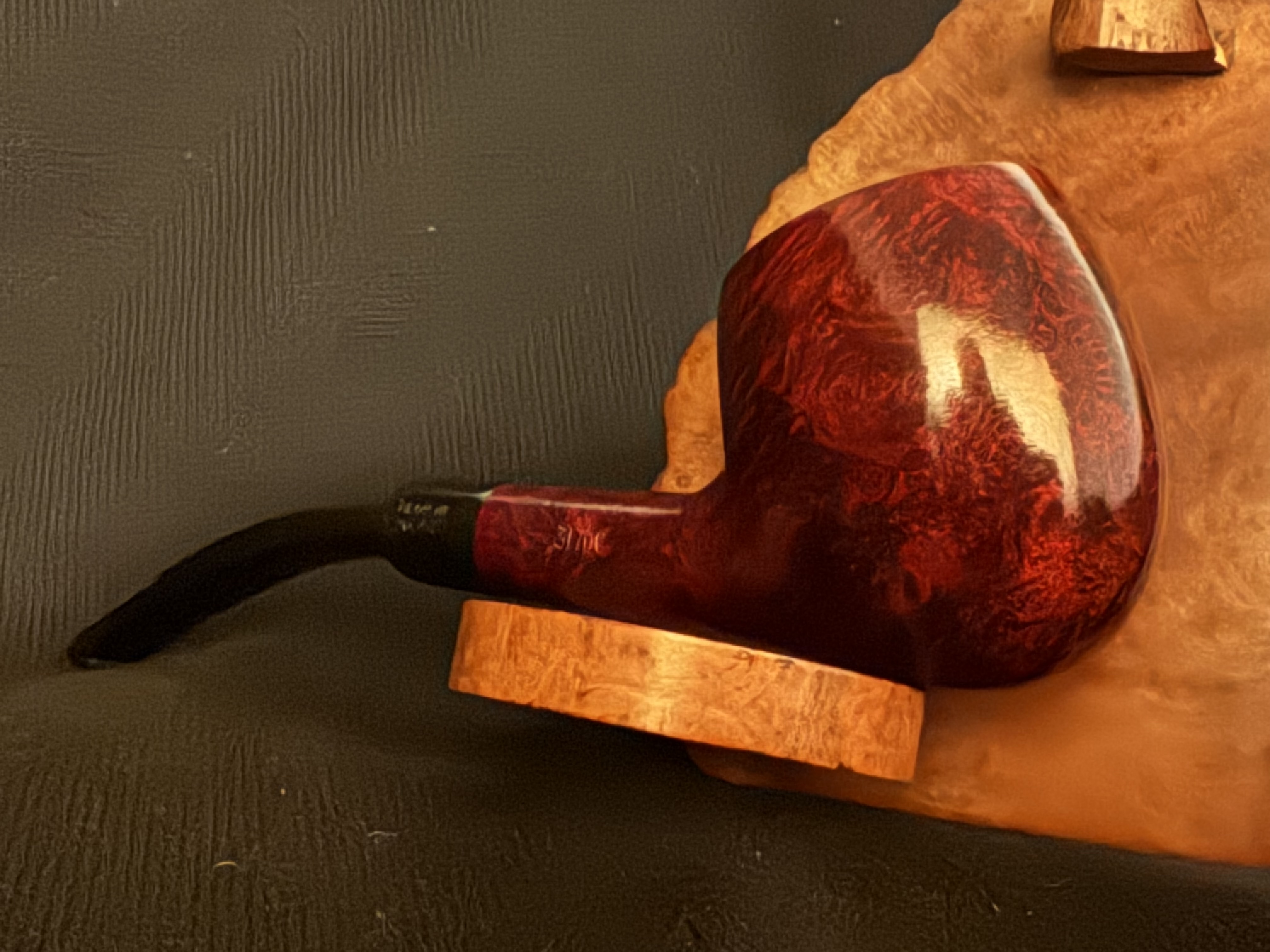 Charatan's Make London England Belvedere 317DC/ Unsmoked Bent Acorn Vulcanite Saddle Stem Estate Pipe 7