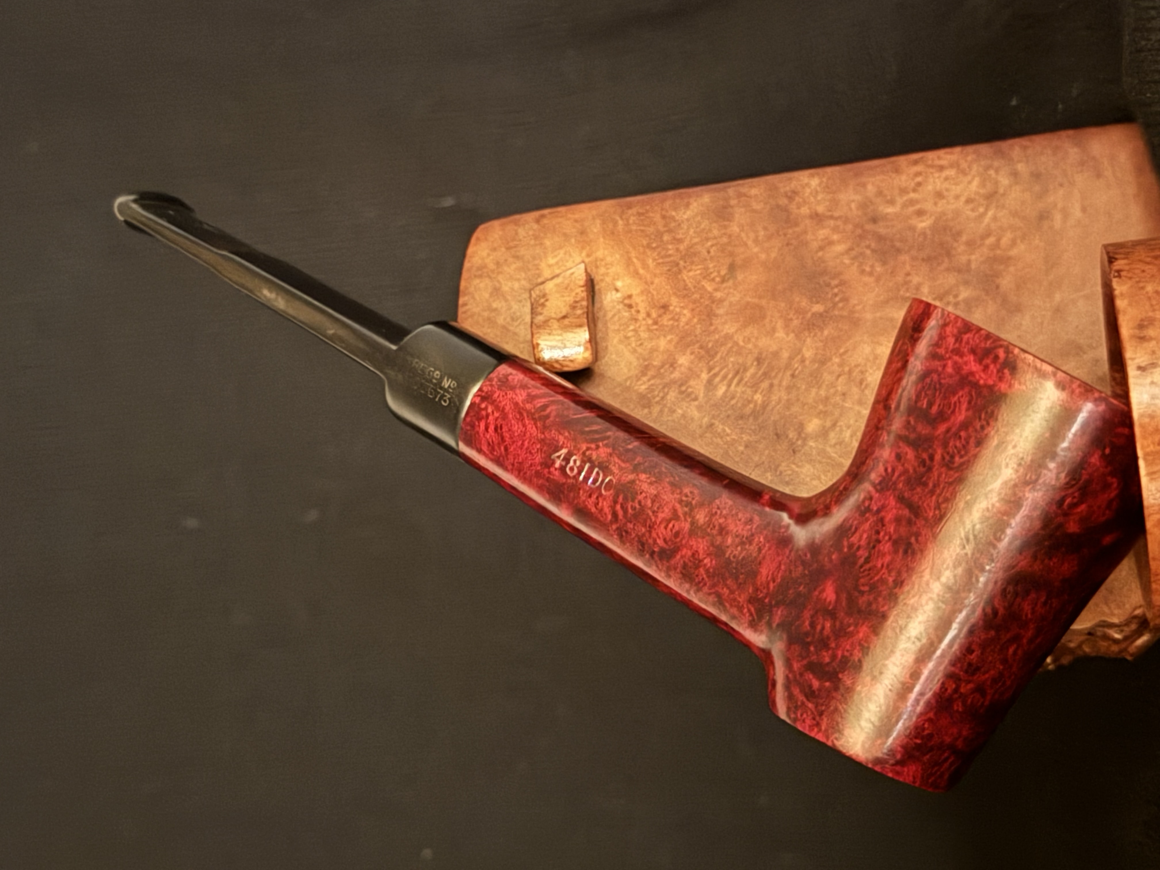 Charatan's Make London Belvedere 481DC/ Straight Volcano Poker Vulcanite Stem 3