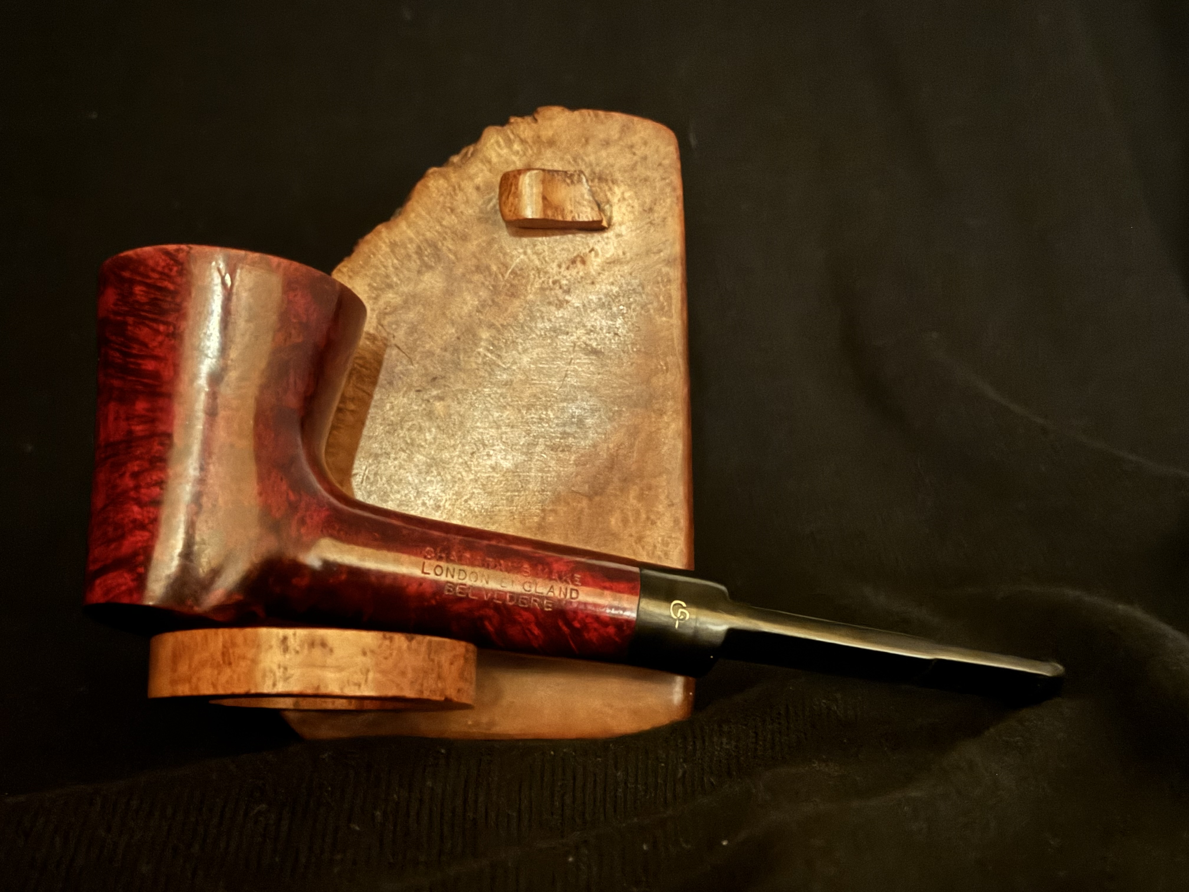 Charatan's Make London Belvedere 481DC/ Straight Volcano Poker Vulcanite Stem 4