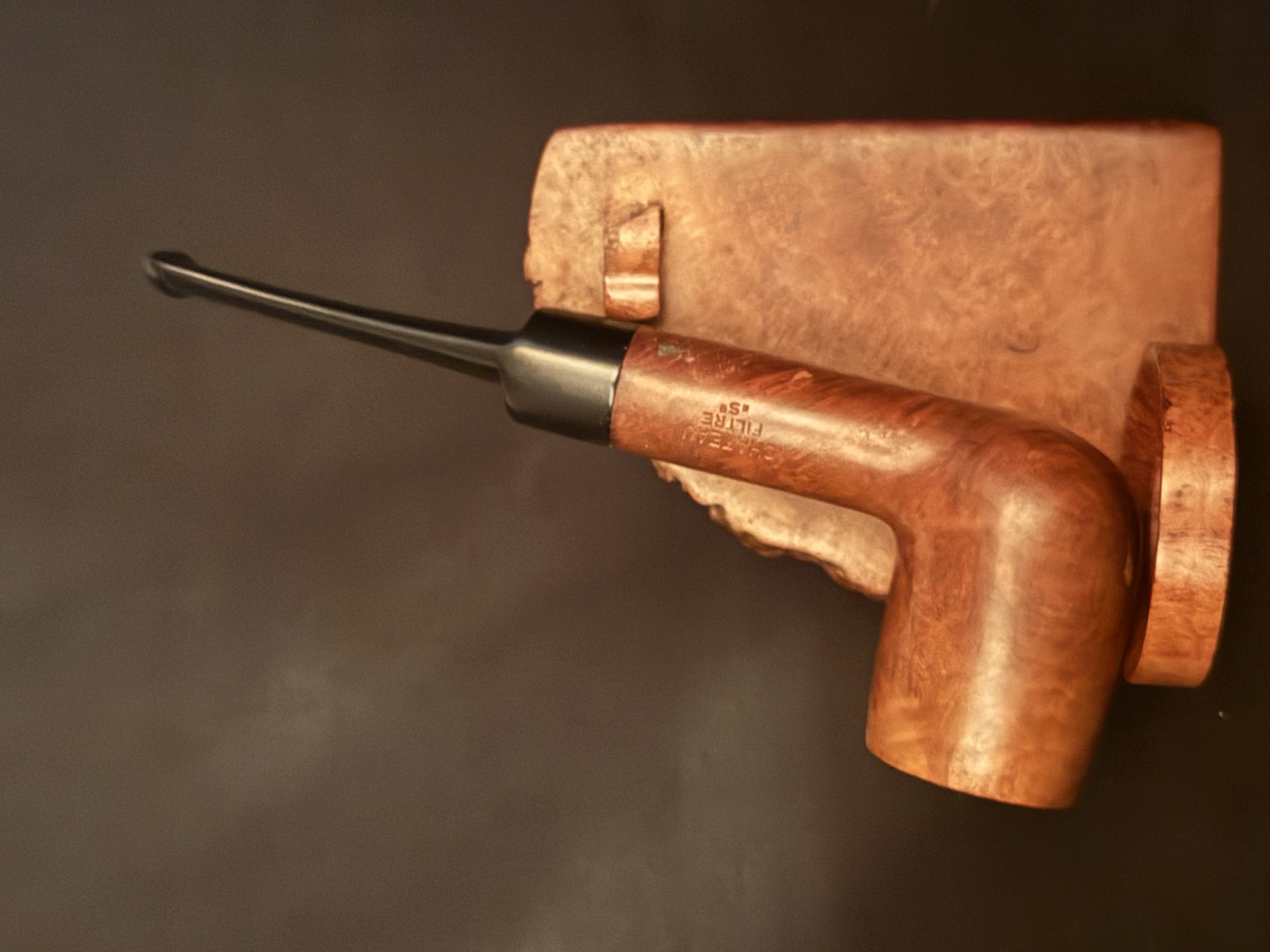 Chateau Filter 'S' 071 Straight Billiard Vulcanite Vulcanite Estate Pipe