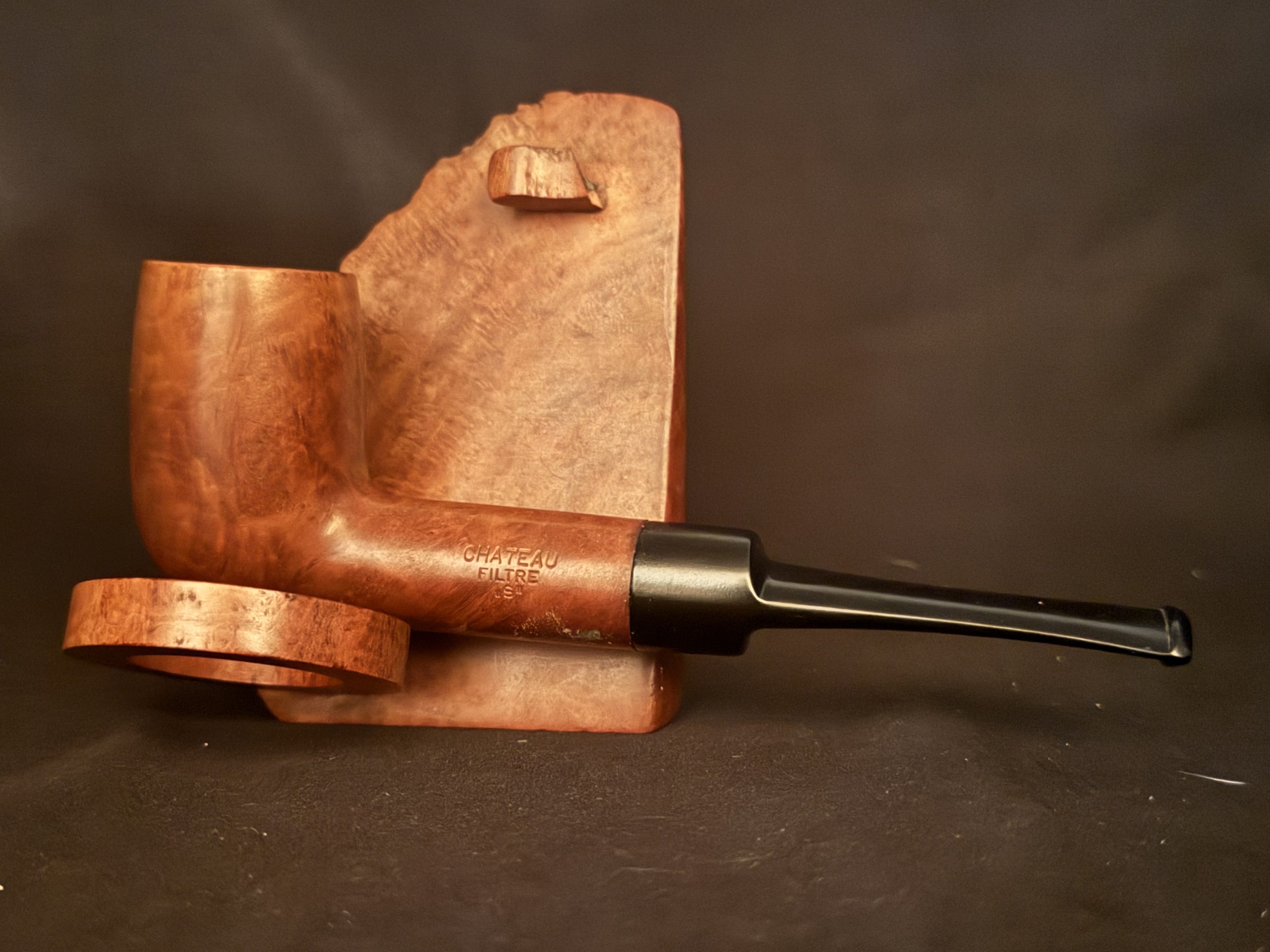 Chateau Filter 'S' 071 Straight Billiard Vulcanite Vulcanite Estate Pipe 3