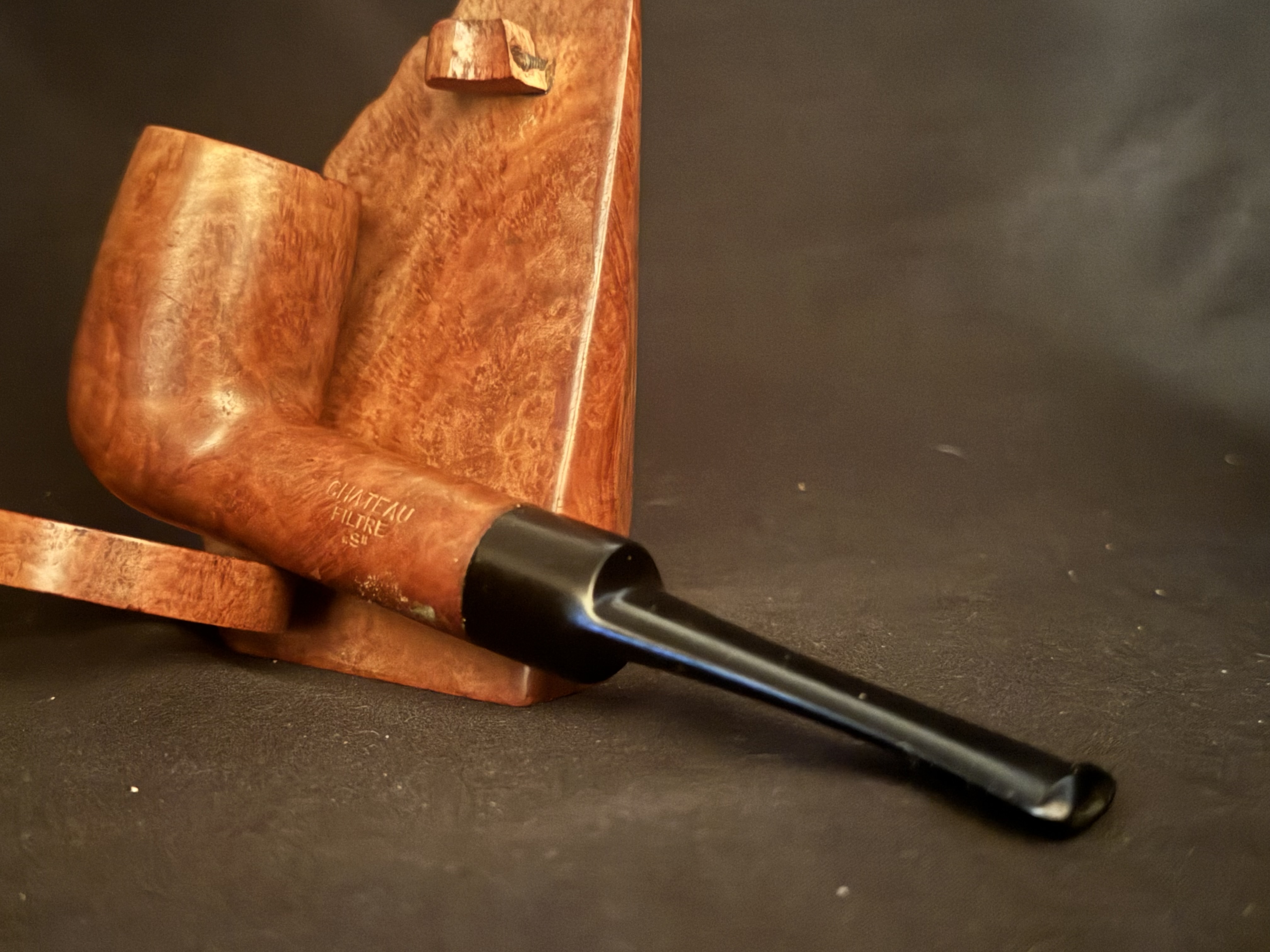 Chateau Filter 'S' 071 Straight Billiard Vulcanite Vulcanite Estate Pipe 8