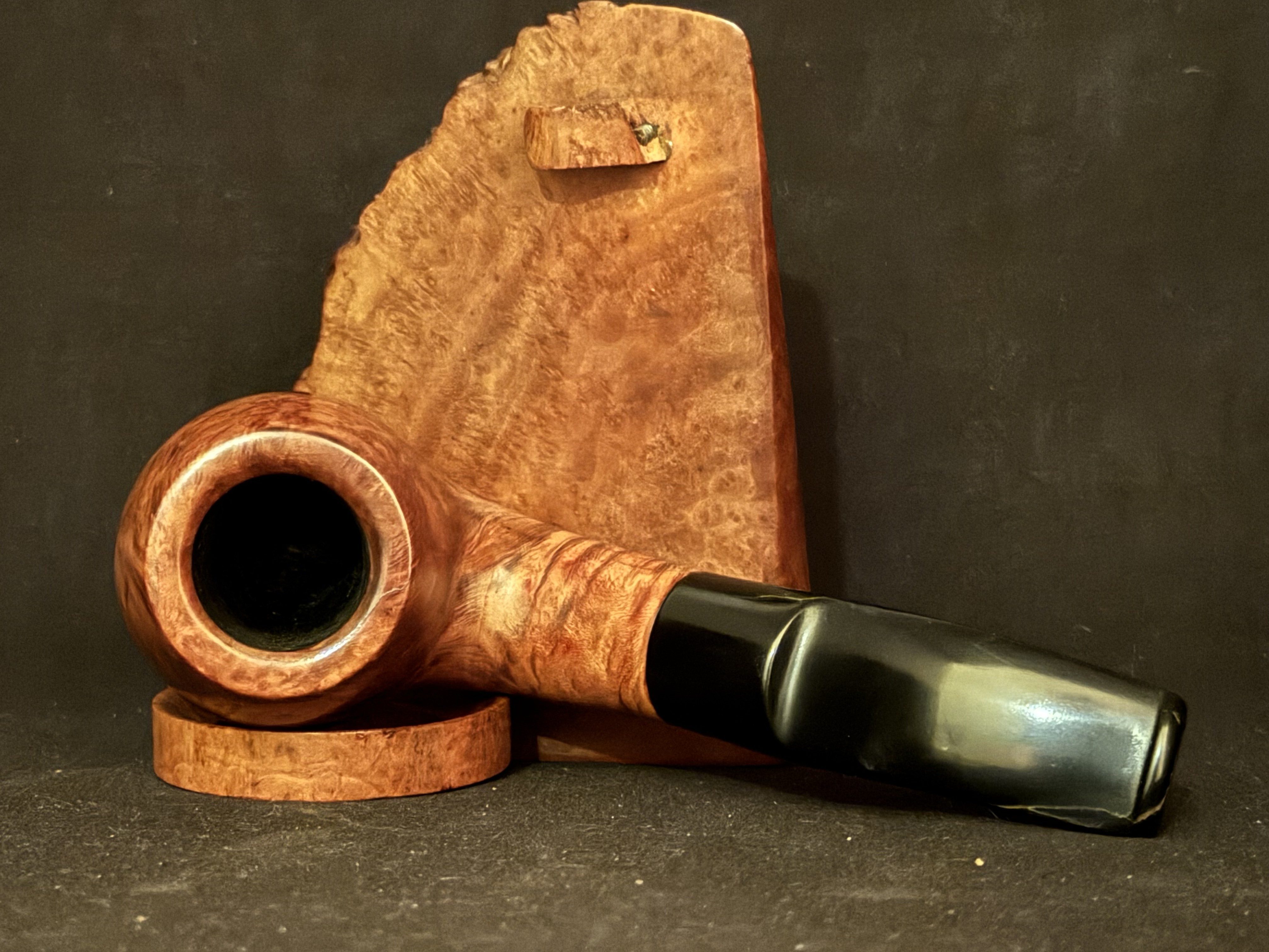 Cherry Hill Large Bent Billiard Smooth Briar Estate Pipe - Oval Shank, Vulcanite Saddle Stem, 9mm Filter, Fishtail Bit 5