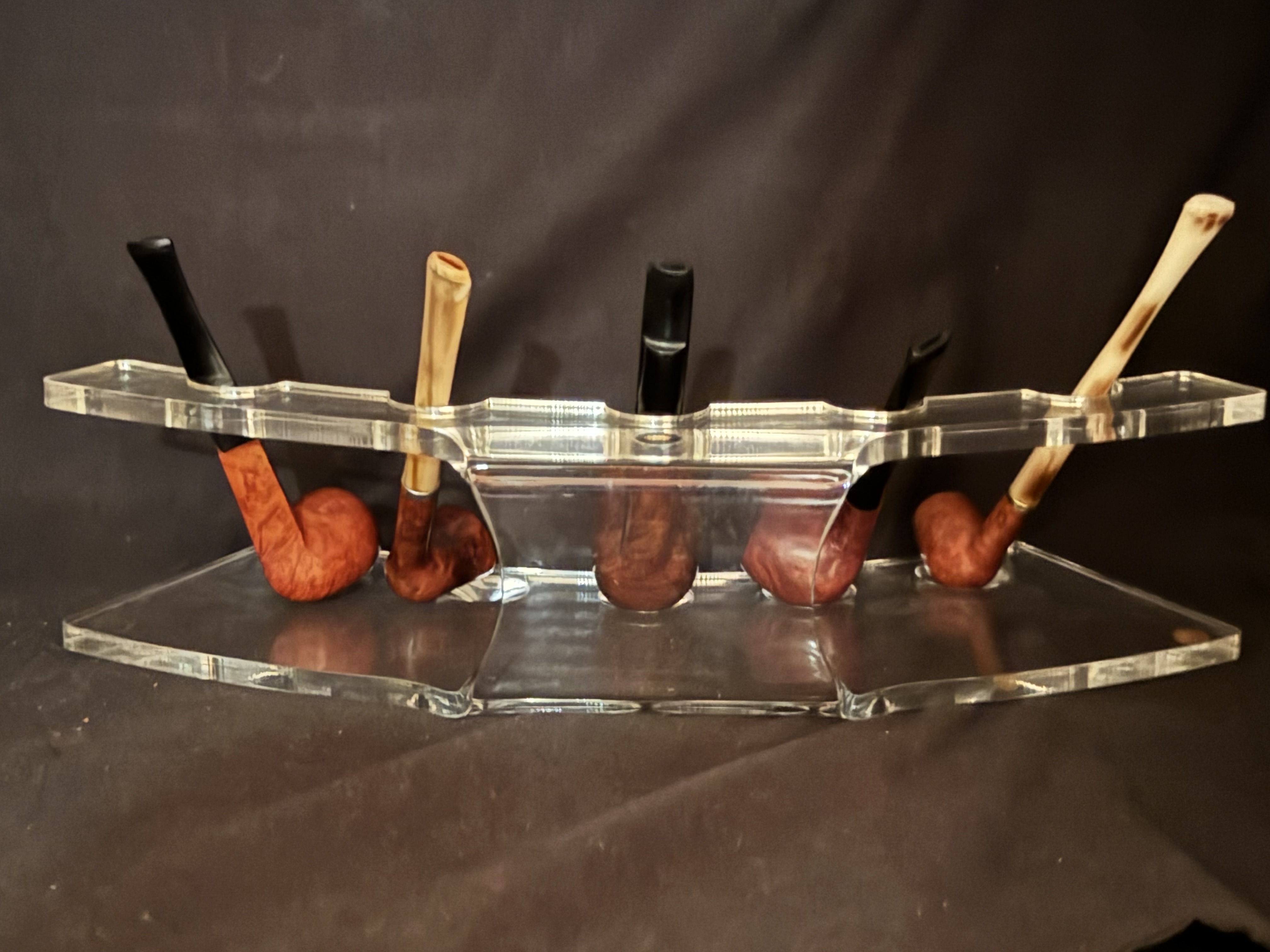 Clear Acrylic Pipe Holder Pre Used Good Condition 2