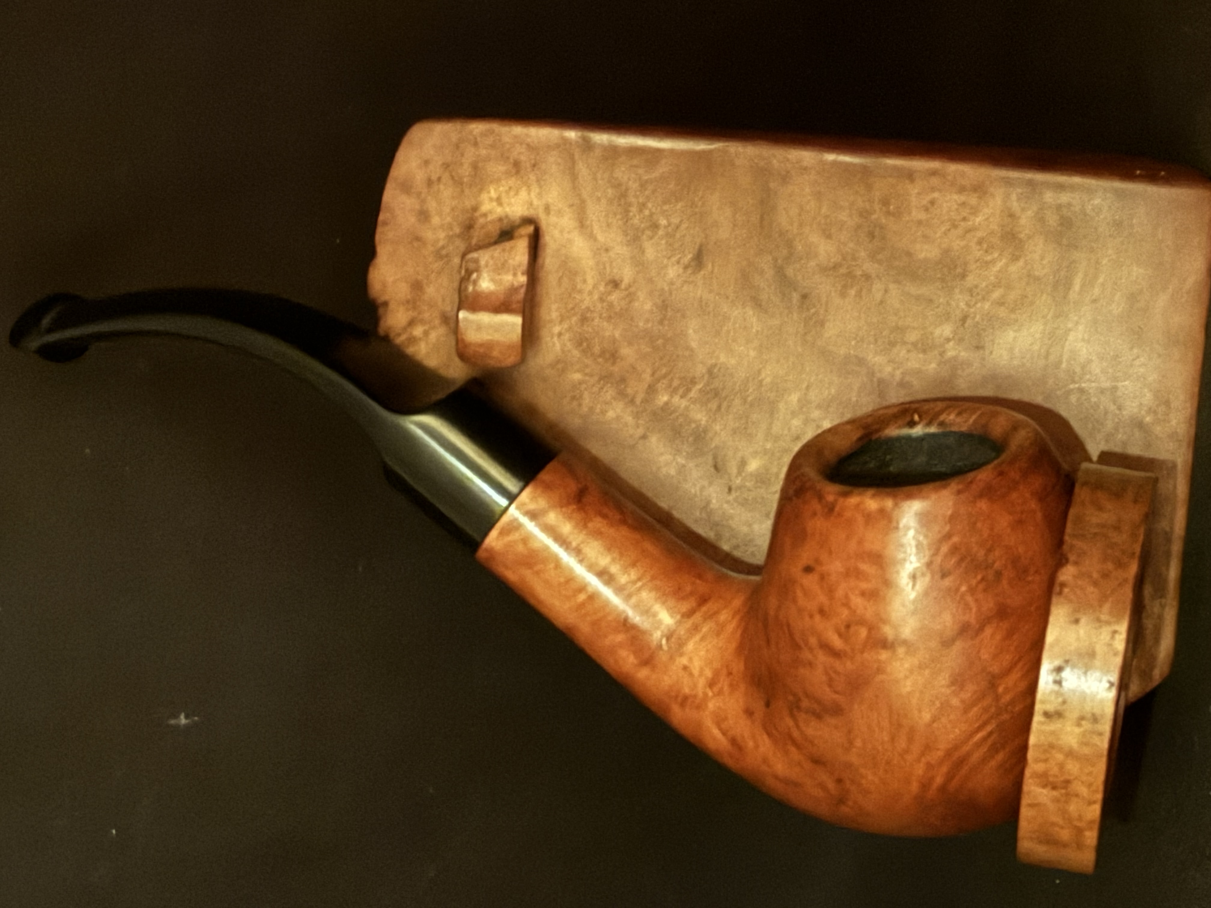 Corsica Bent Apple Smooth Briar Estate Pipe, Vulcanite P-Lip Saddle Stem, 9mm Filter 2