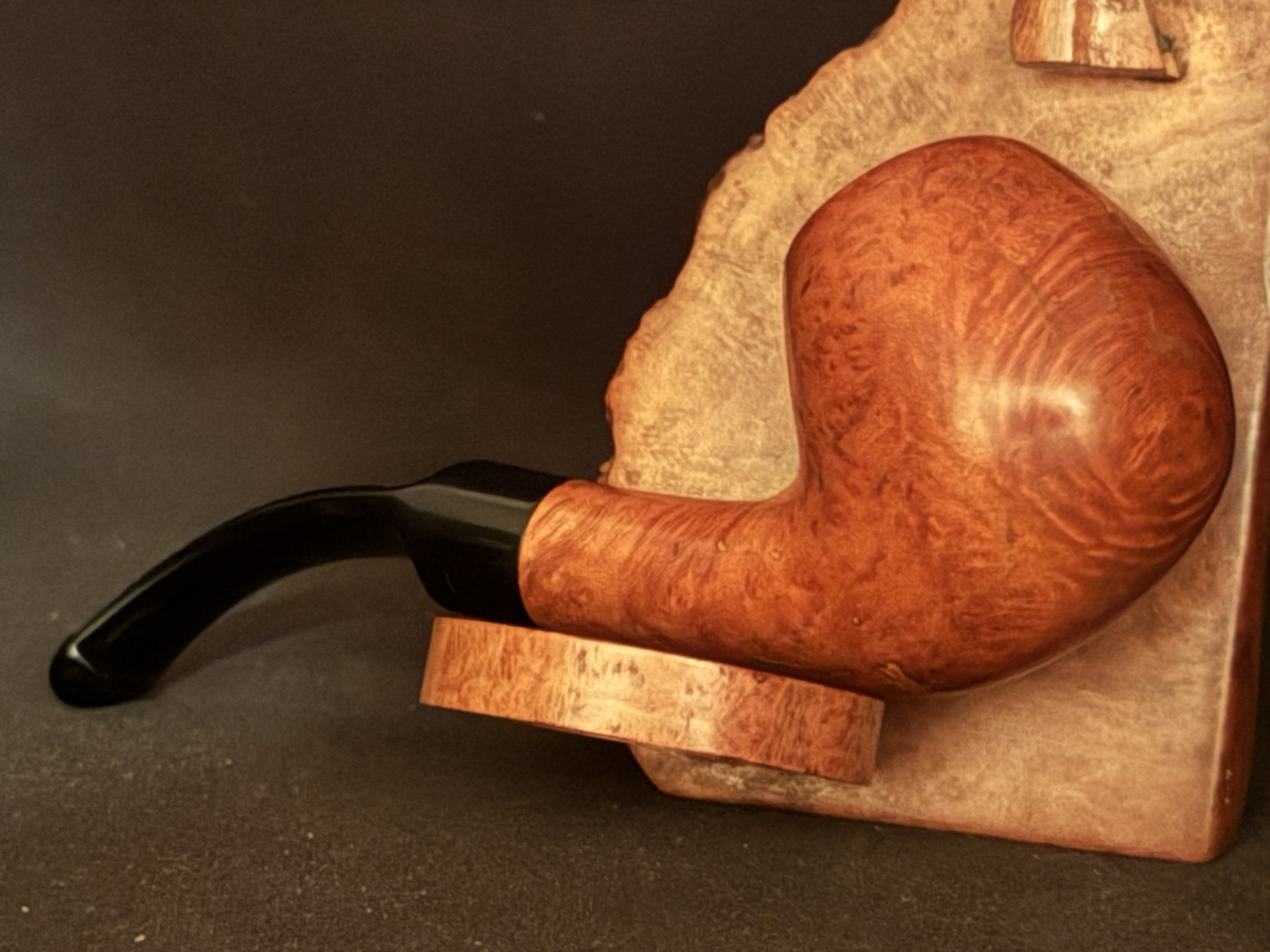 Corsica Bent Apple Smooth Briar Estate Pipe, Vulcanite P-Lip Saddle Stem, 9mm Filter 7