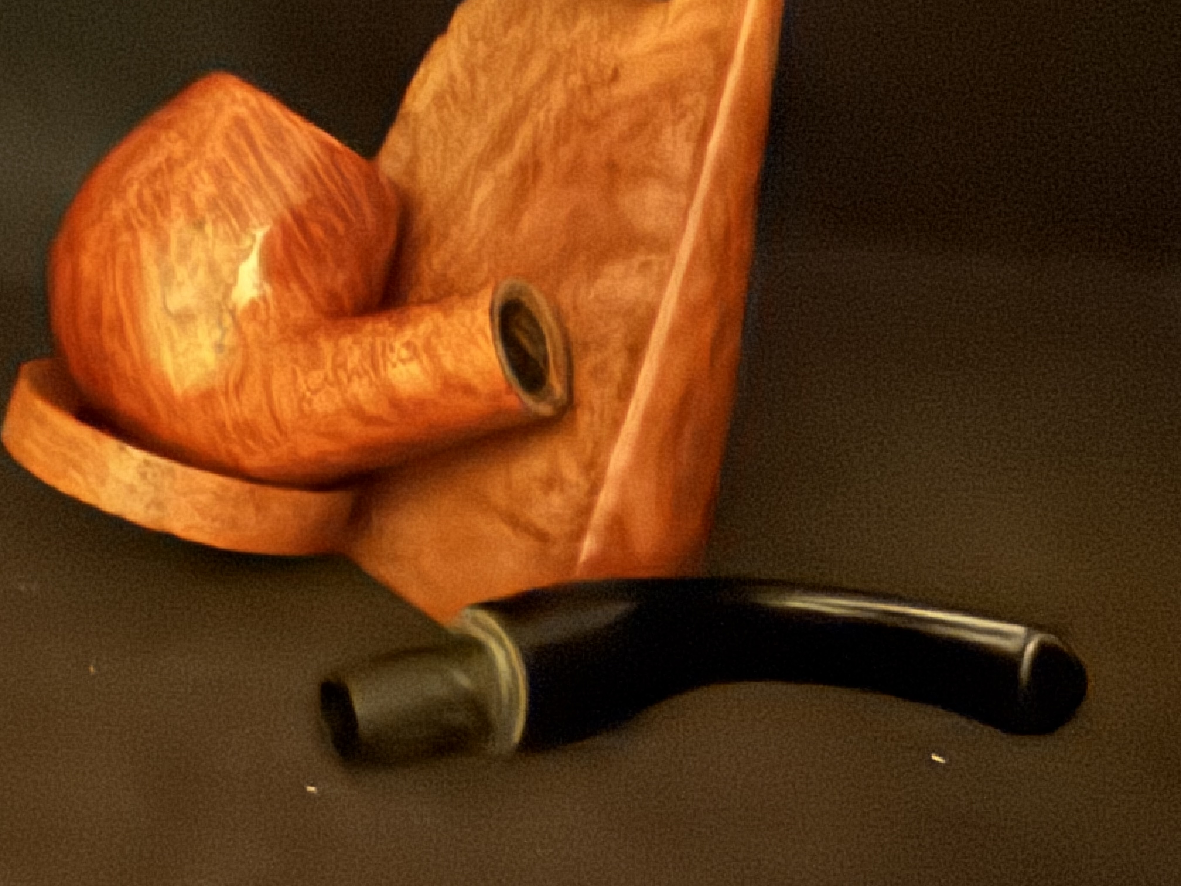 Corsica Bent Apple Smooth Briar Estate Pipe, Vulcanite P-Lip Saddle Stem, 9mm Filter 9
