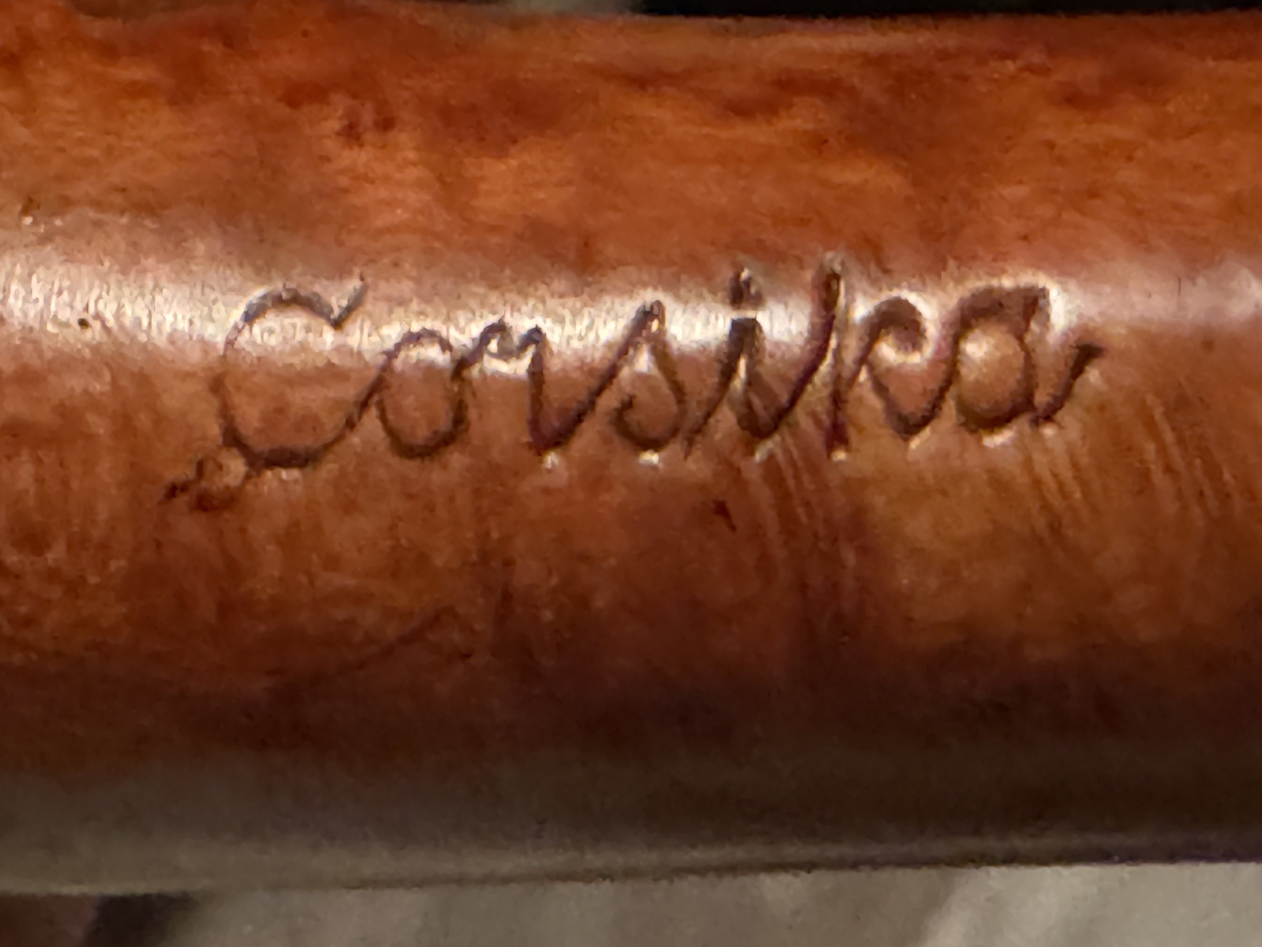 Corsica Bent Apple Smooth Briar Estate Pipe, Vulcanite P-Lip Saddle Stem, 9mm Filter 10