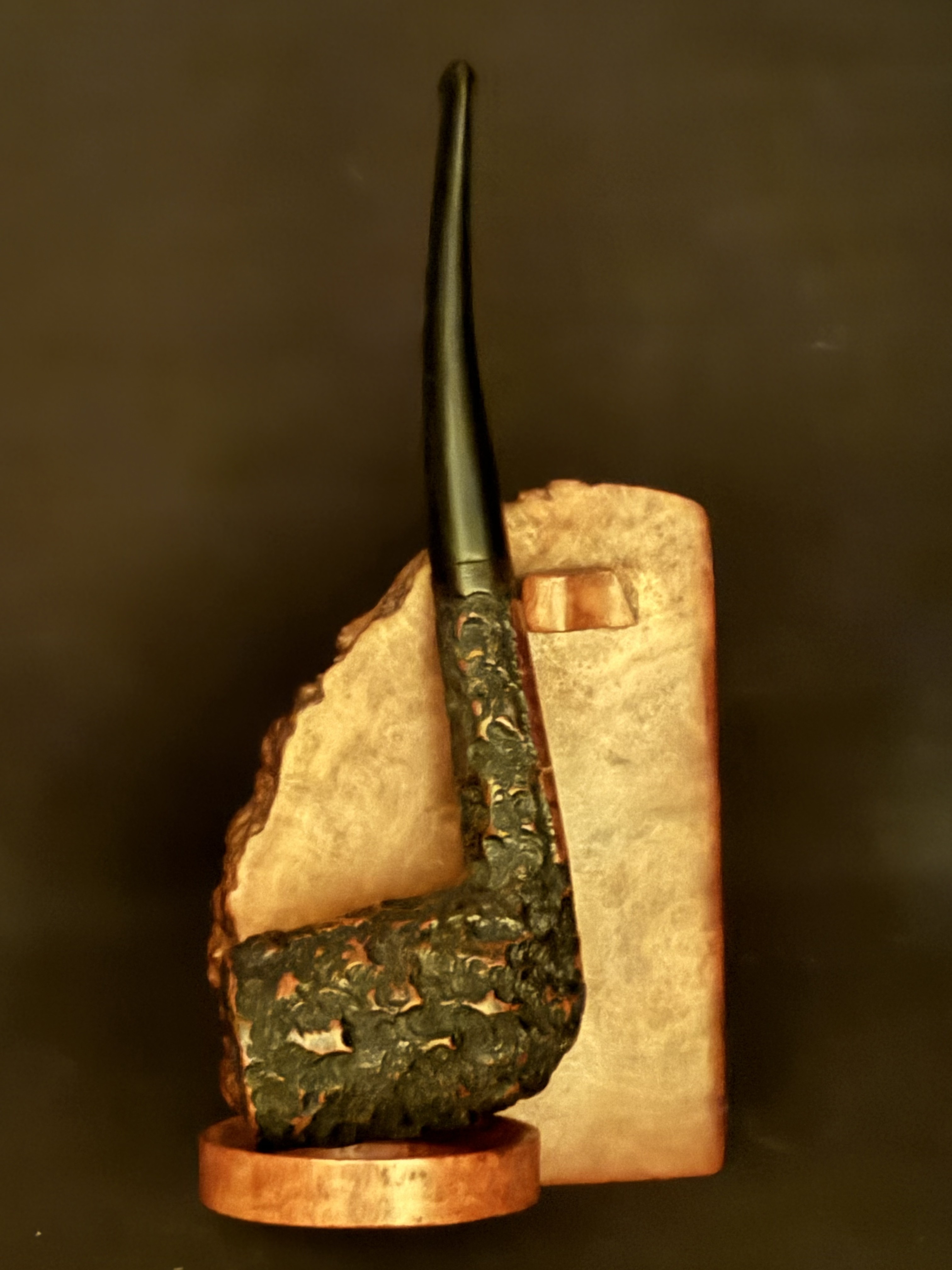 Stubby Pipe Real Briar - Craggy Straight Billiard, Vulcanite Fishtail Stem, Estate Pipe 3
