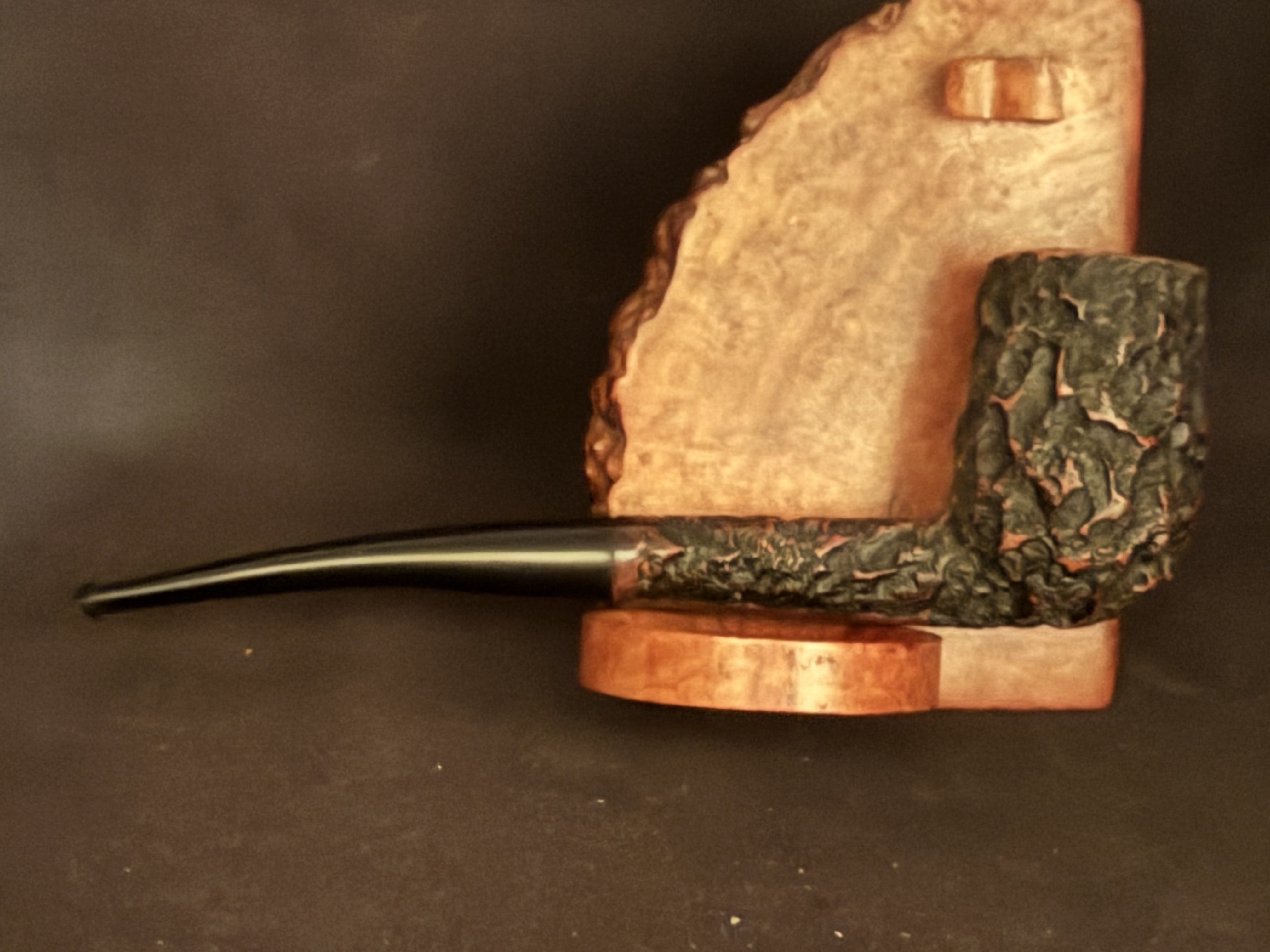 Stubby Pipe Real Briar - Craggy Straight Billiard, Vulcanite Fishtail Stem, Estate Pipe 6