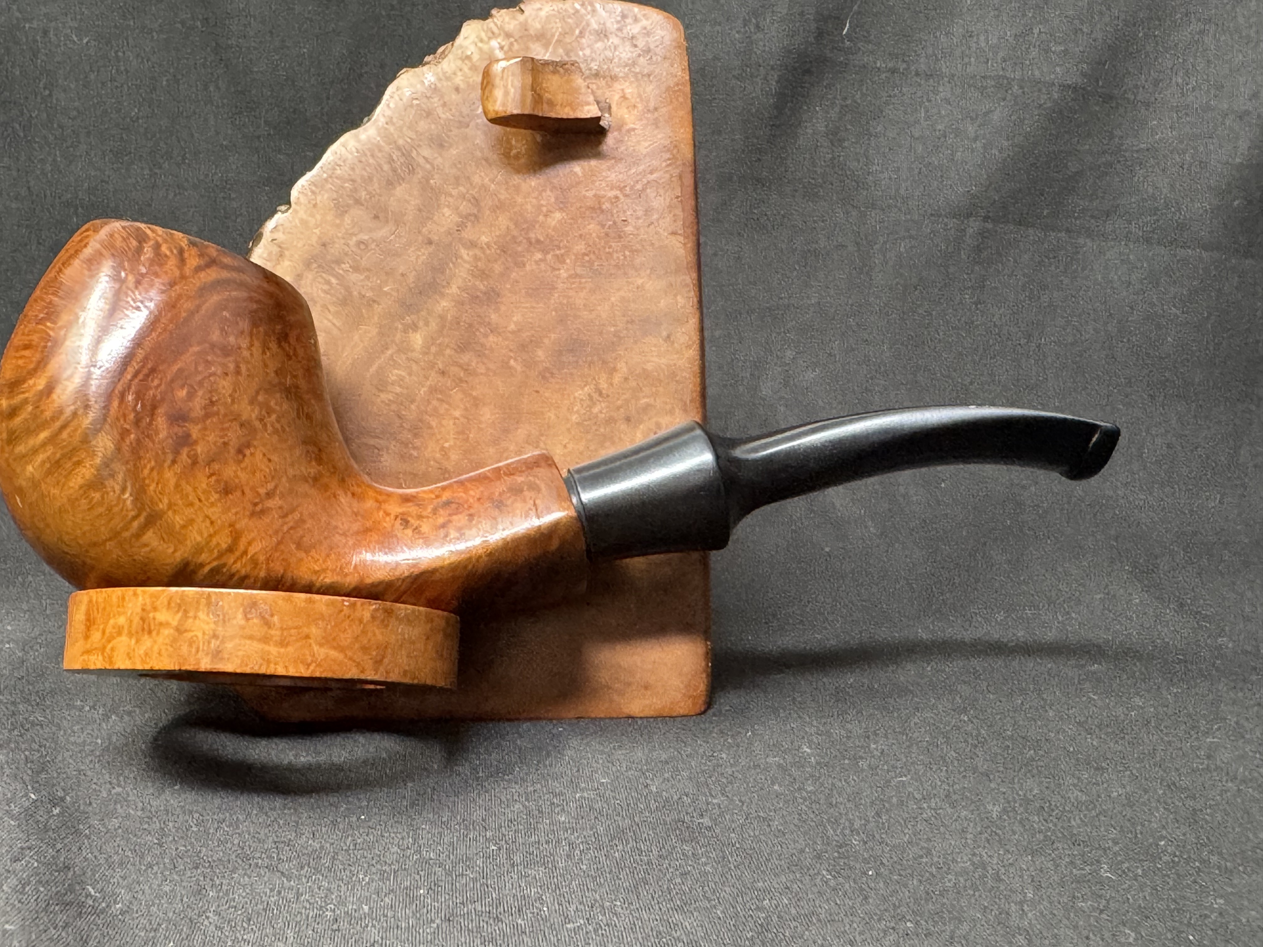 Danish Freehand Smooth Bent Billiard Estate Pipe, Semi-Oval Shank, 9mm Filter 10