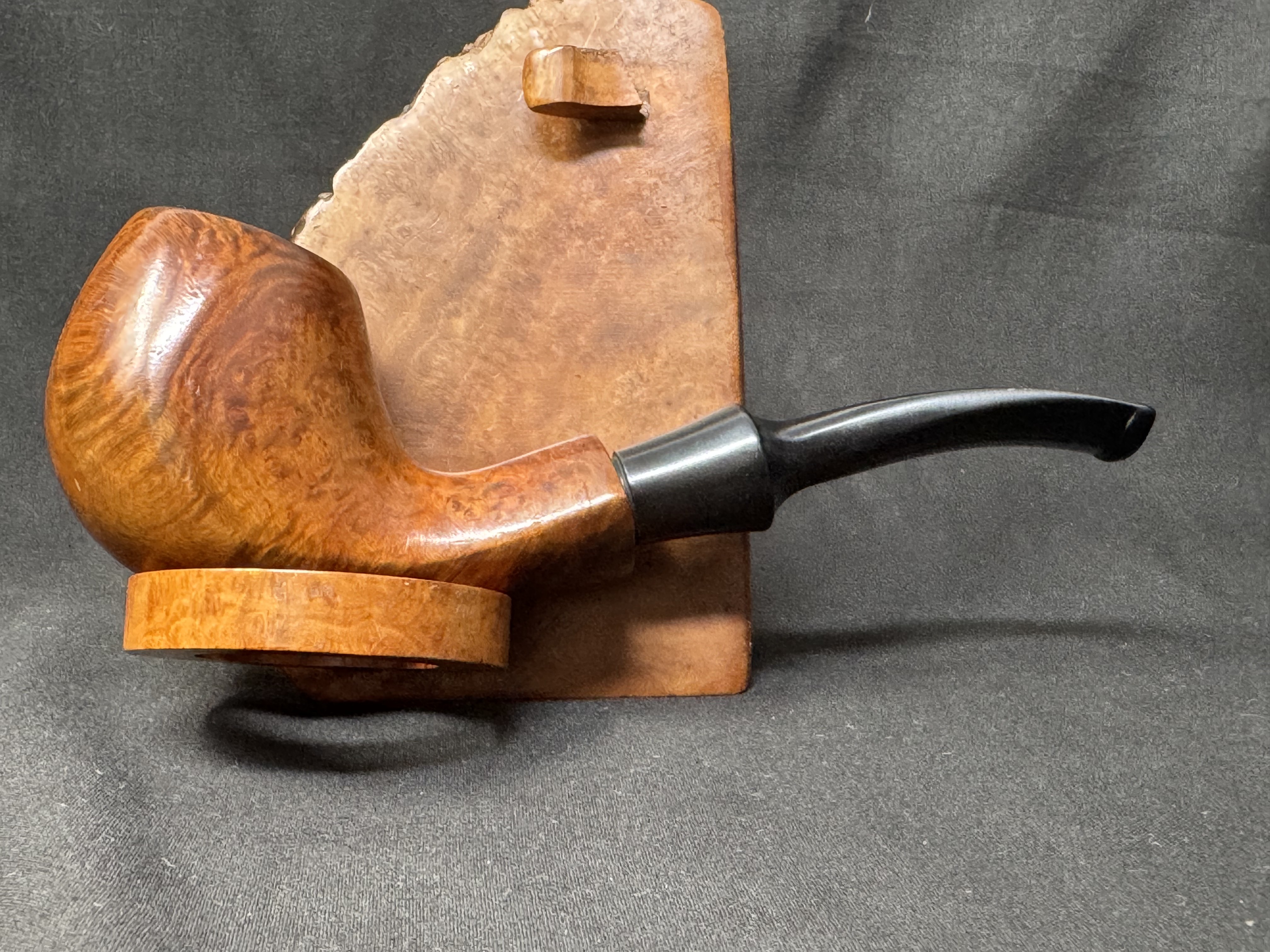 Danish Freehand Smooth Bent Billiard Estate Pipe, Semi-Oval Shank, 9mm Filter 3
