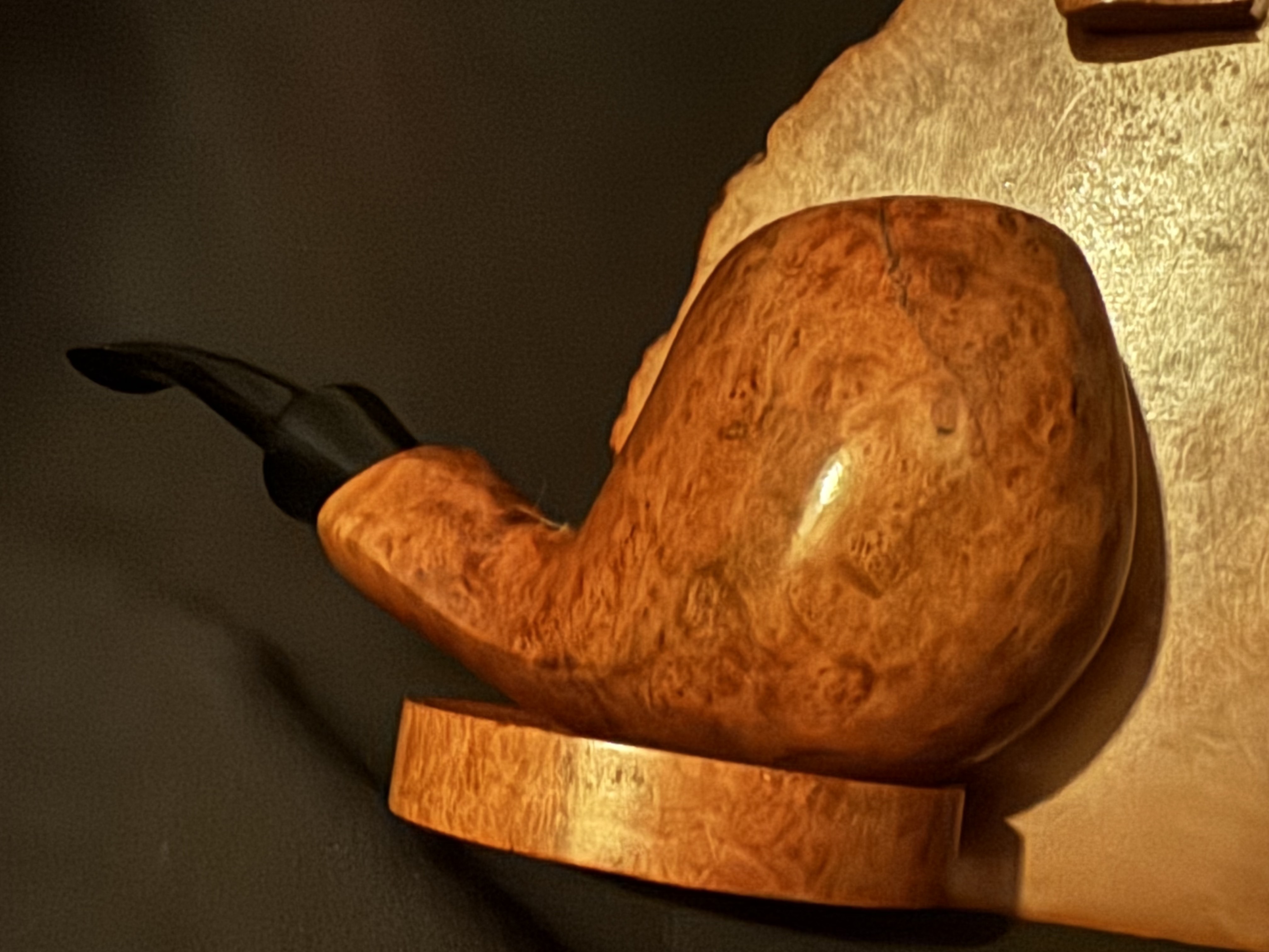 Danish Freehand Smooth Bent Billiard Estate Pipe, Semi-Oval Shank, 9mm Filter 7
