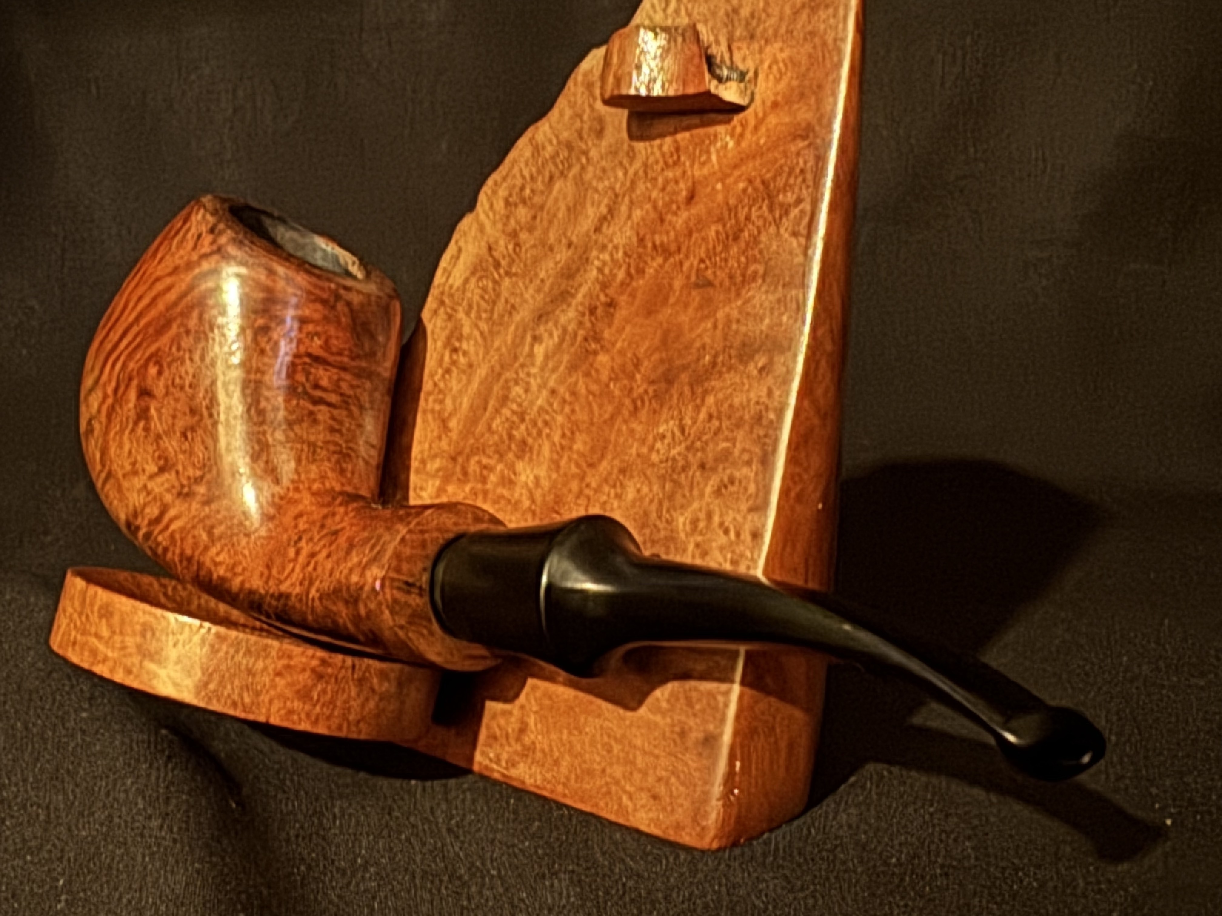 Danish Freehand Smooth Bent Billiard Estate Pipe, Semi-Oval Shank, 9mm Filter 8