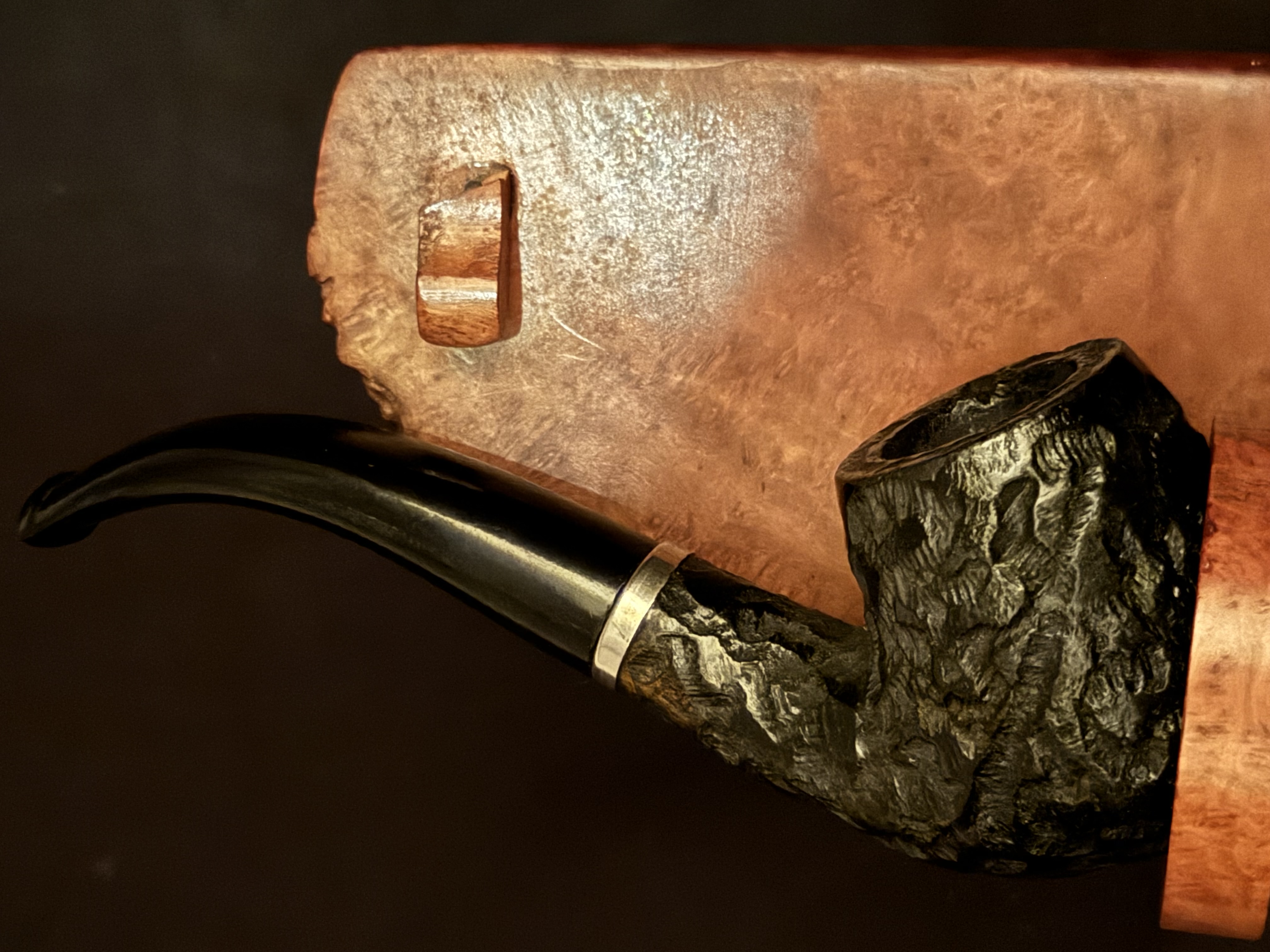 Echt Bruyere Unsmoked Rustic Bent Billiard Estate Pipe 2