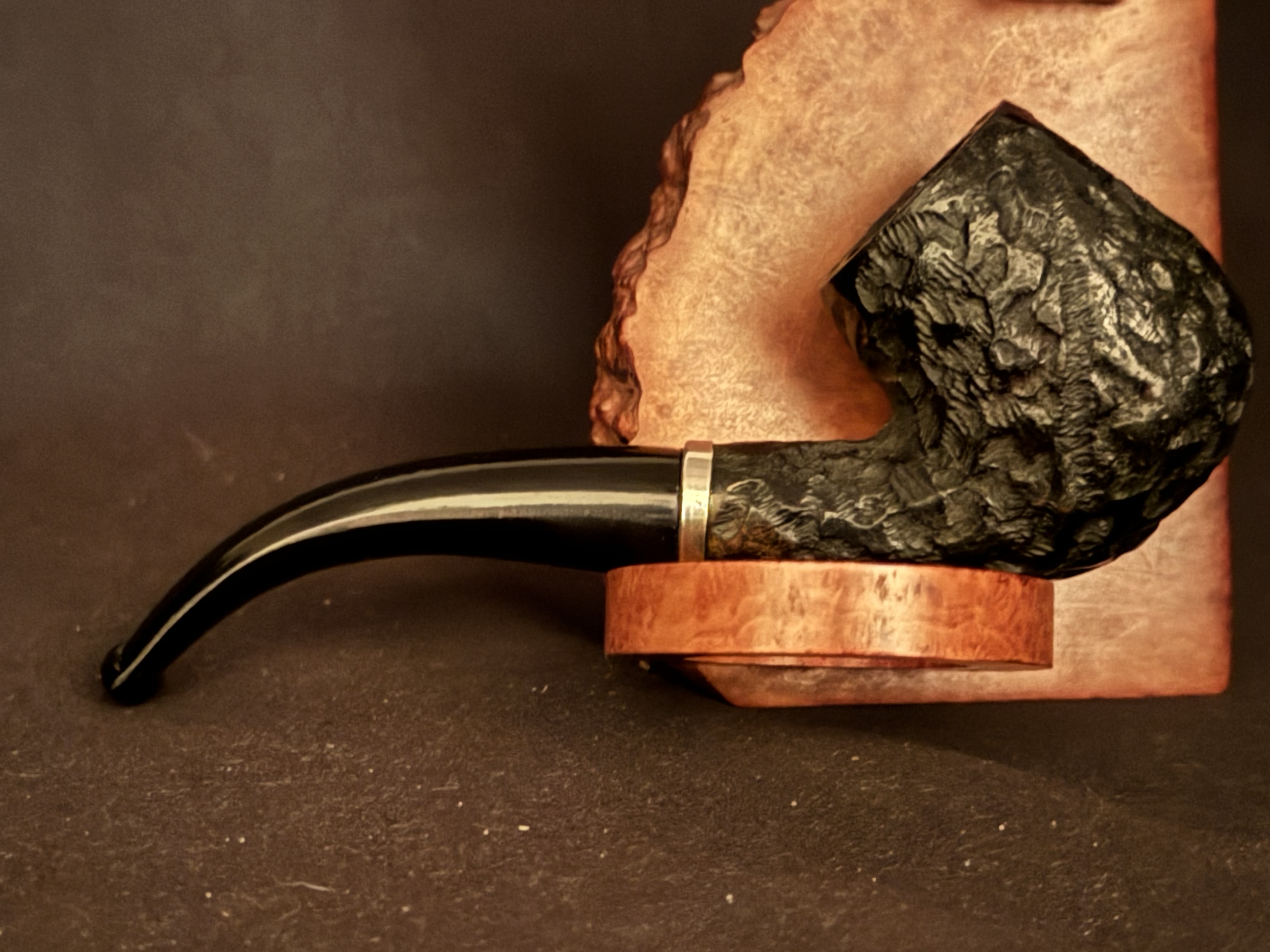 Echt Bruyere Unsmoked Rustic Bent Billiard Estate Pipe 4