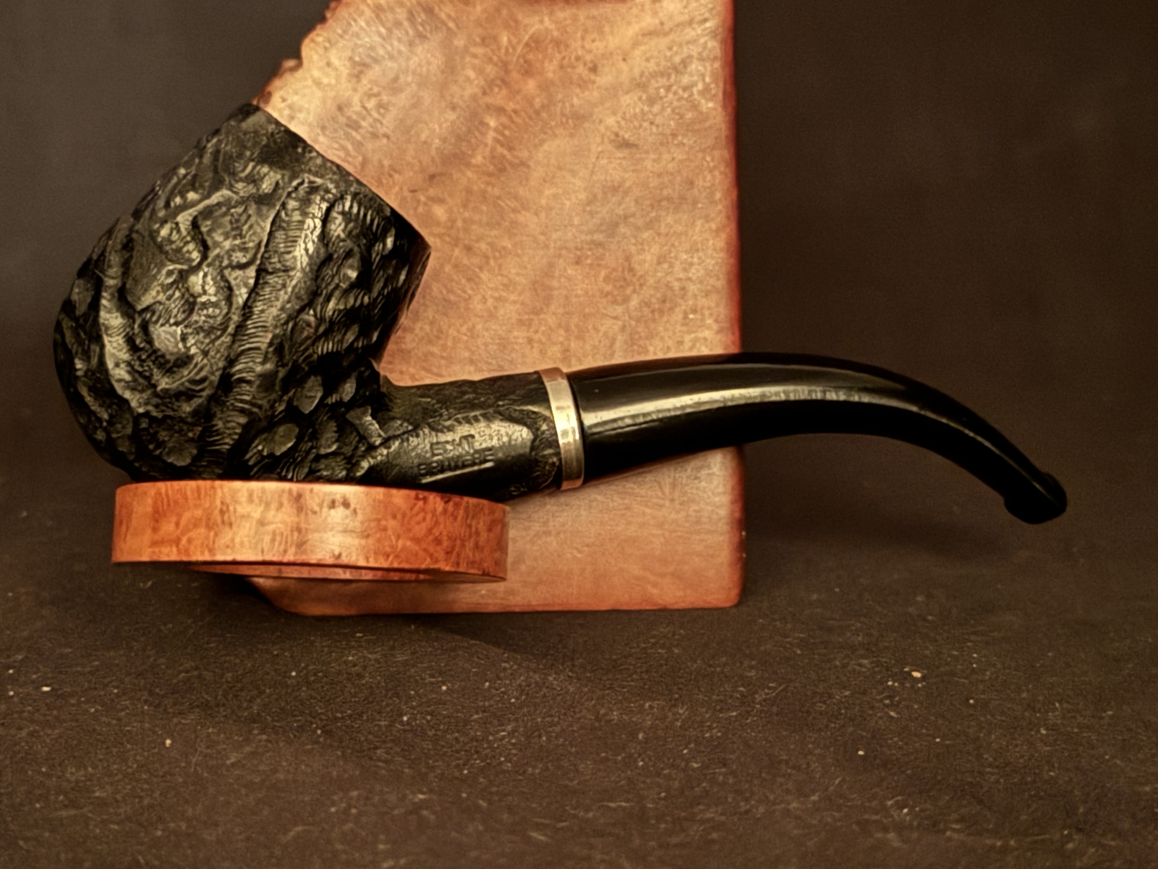 Echt Bruyere Unsmoked Rustic Bent Billiard Estate Pipe 5