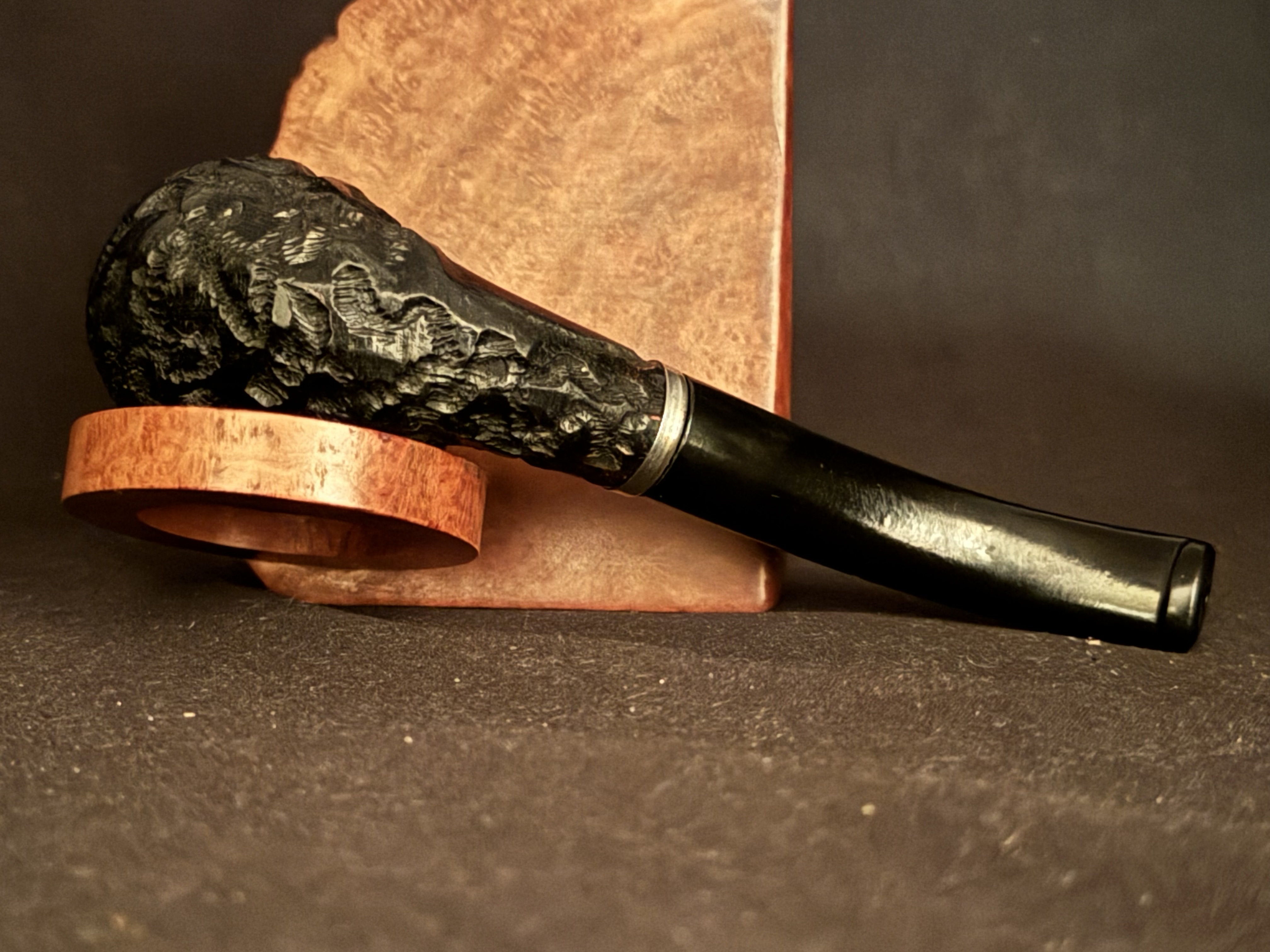 Echt Bruyere Unsmoked Rustic Bent Billiard Estate Pipe 7