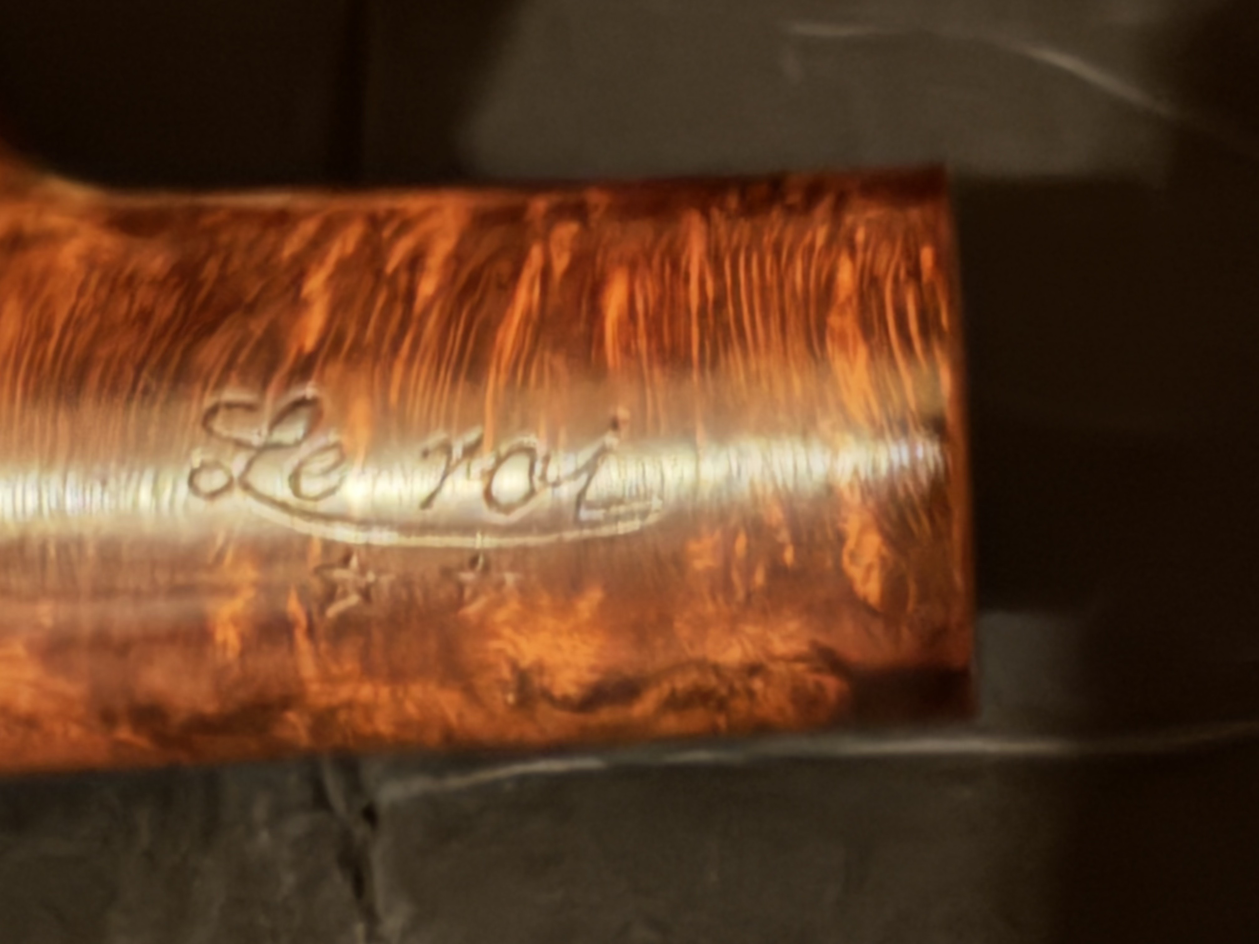 De Roi Two Star Lord Nelson (54) Smooth Straight Brandy Vulcanite Saddle Stem 9mm Filter Estate Pipe 10