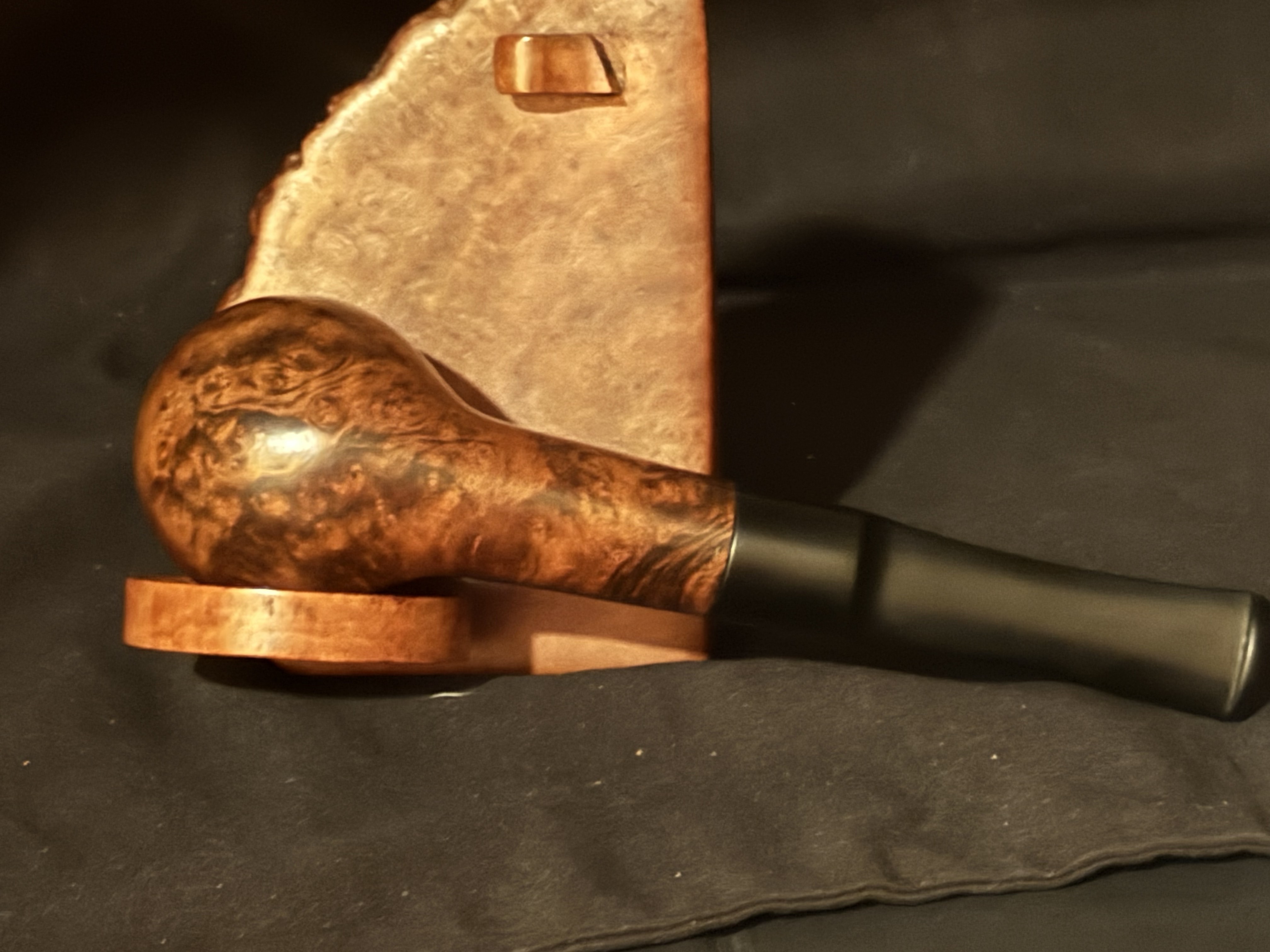 De Roi Two Star Lord Nelson (54) Smooth Straight Brandy Vulcanite Saddle Stem 9mm Filter Estate Pipe 6