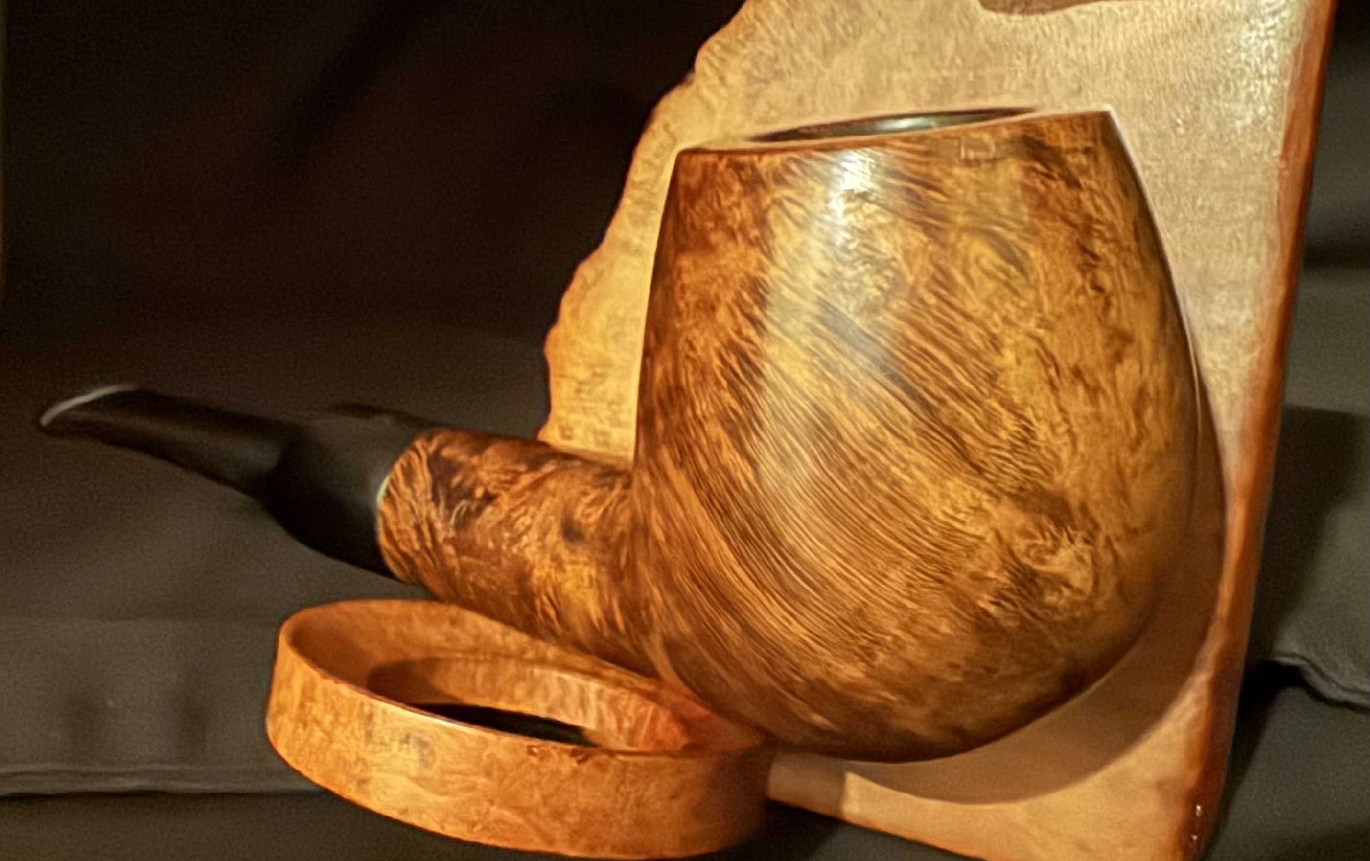 De Roi Two Star Lord Nelson (54) Smooth Straight Brandy Vulcanite Saddle Stem 9mm Filter Estate Pipe 8