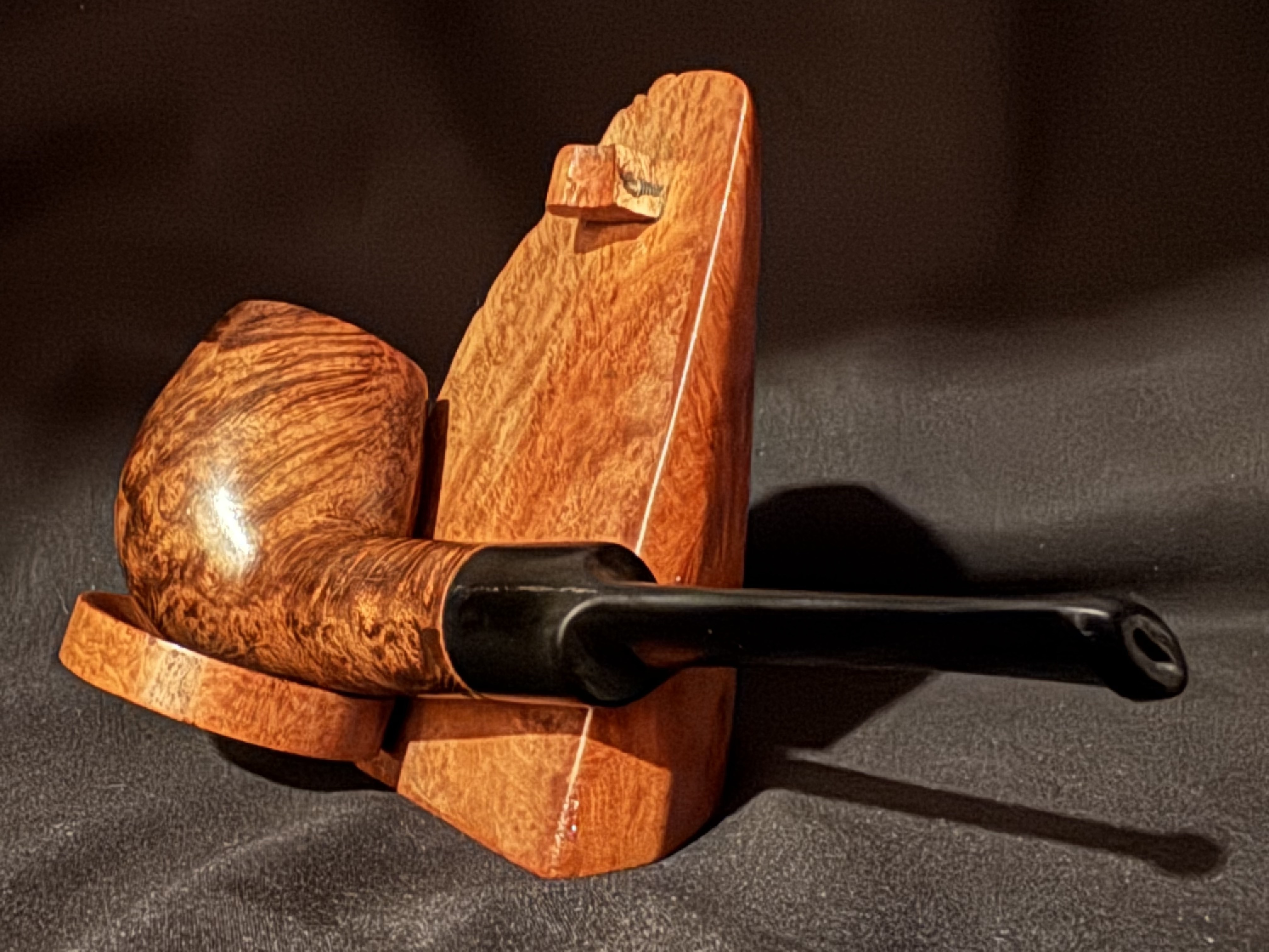 De Roi Two Star Lord Nelson (54) Smooth Straight Brandy Vulcanite Saddle Stem 9mm Filter Estate Pipe 7