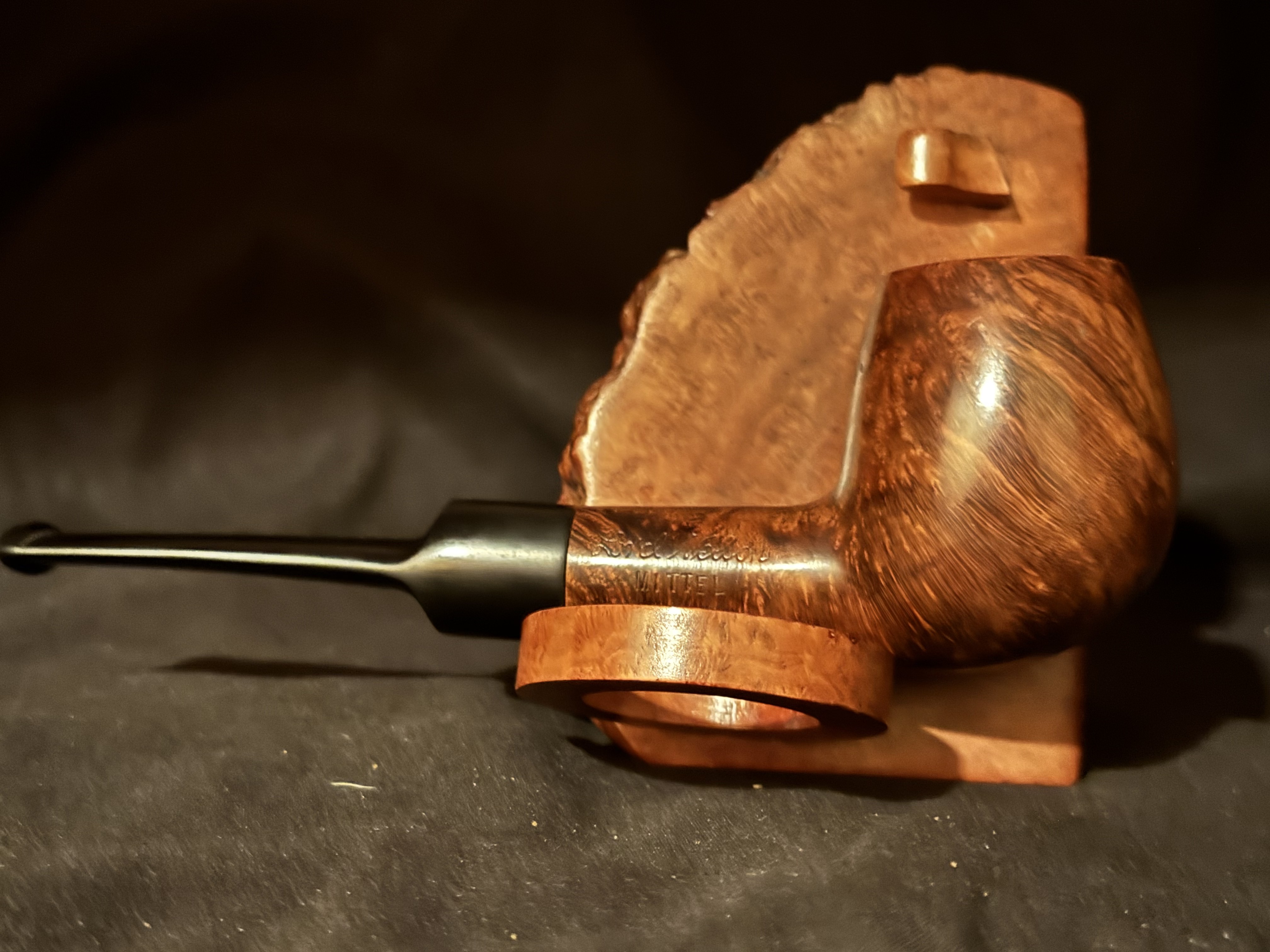 De Roi Two Star Lord Nelson (54) Smooth Straight Brandy Vulcanite Saddle Stem 9mm Filter Estate Pipe 4