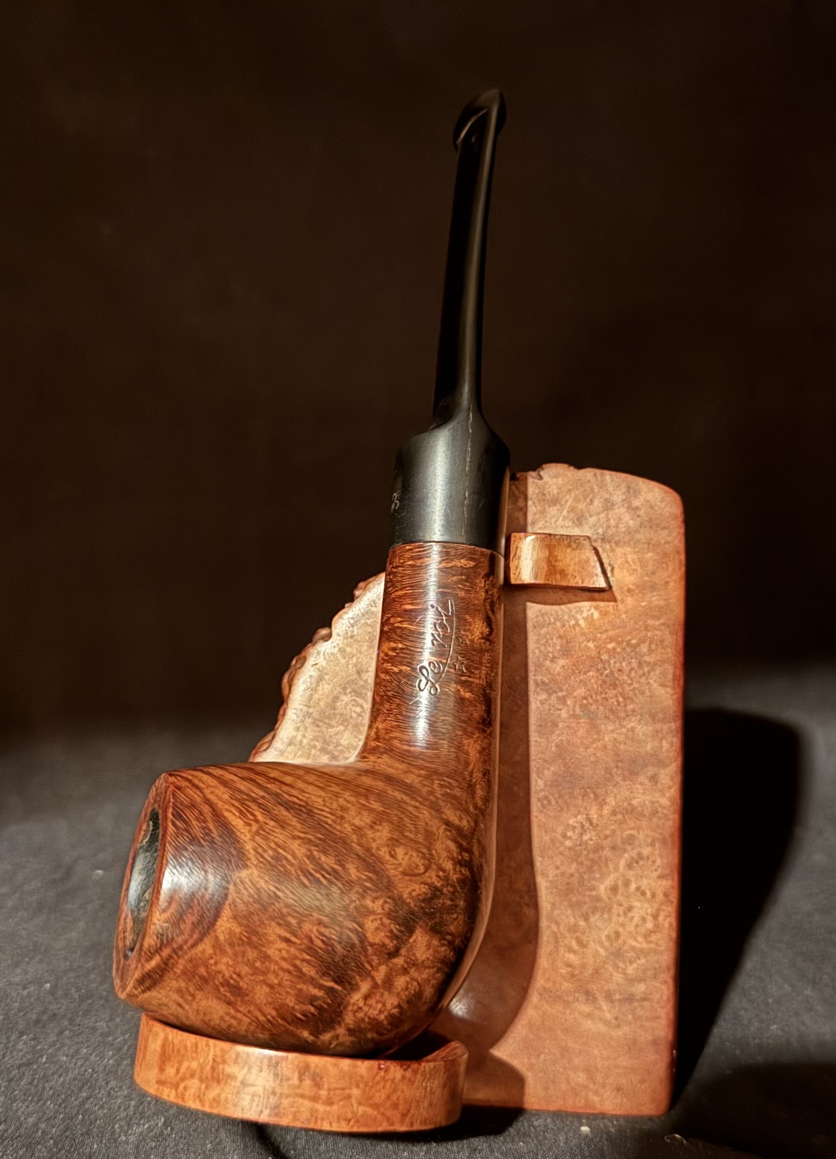 De Roi Two Star Lord Nelson (54) Smooth Straight Brandy Vulcanite Saddle Stem 9mm Filter Estate Pipe 2